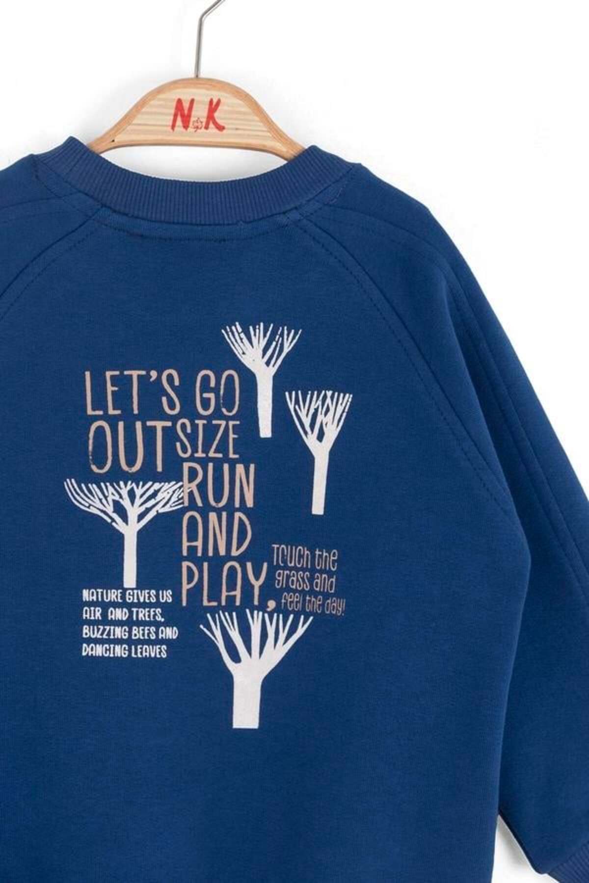 NK Erkek Bebek Plant Sweatshirt 1-4 Yaş Mavi fotoğrafı 4 (önizleme)