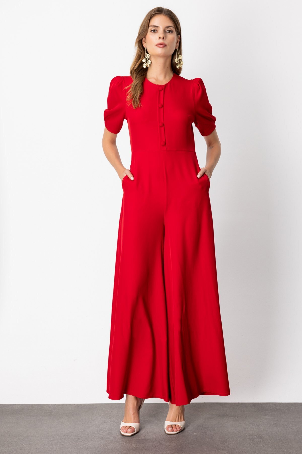 Mi Pret a Porter Mi Düğme Detaylı Tulum