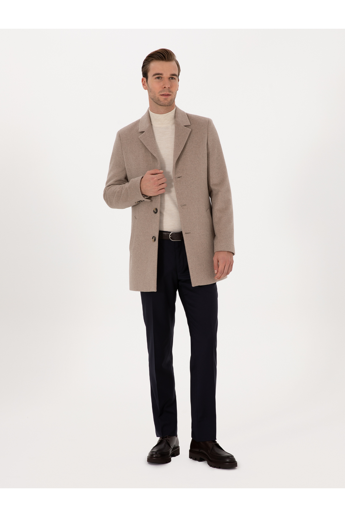 Cacharel  Vizon Ex Slim Fit Yün Karışımlı Palto 50314593-VR052 - Görsel 4