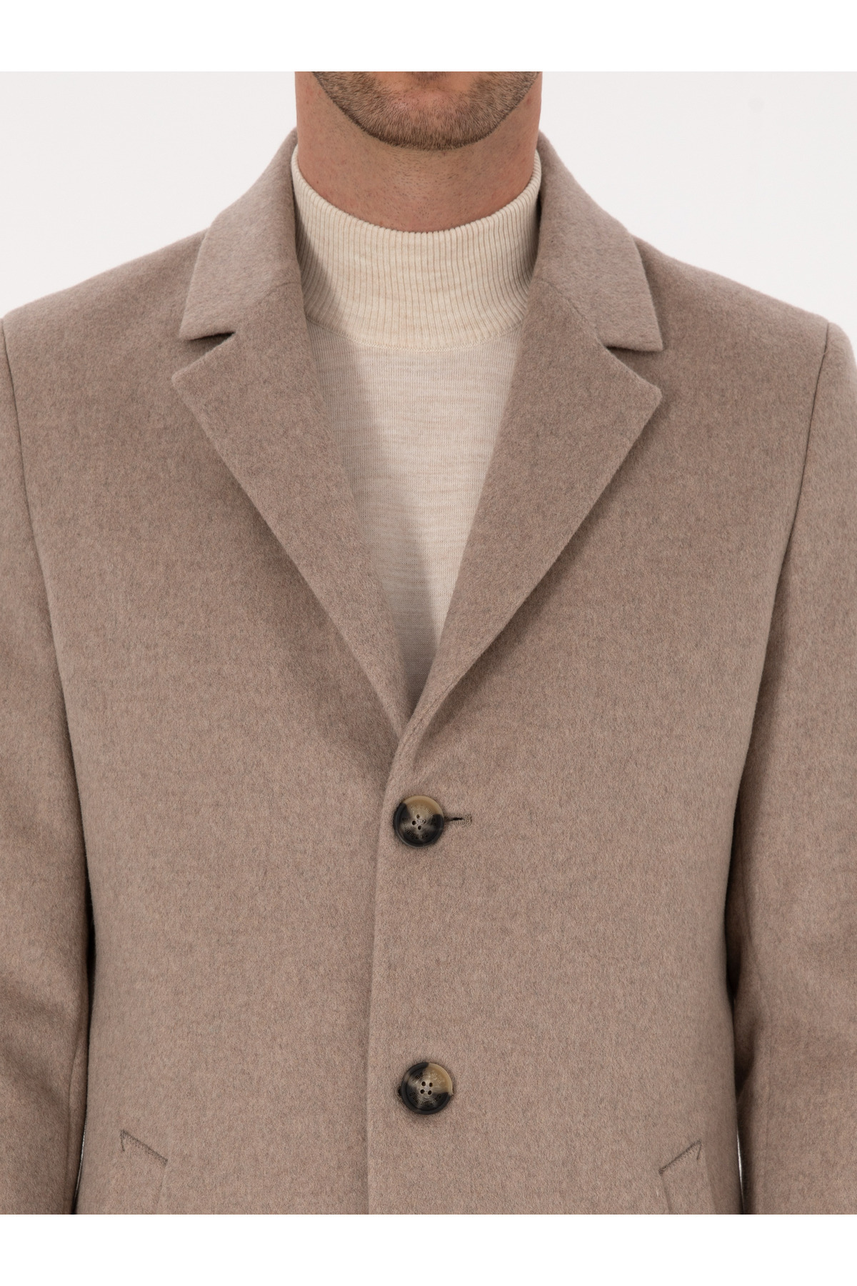 Cacharel  Vizon Ex Slim Fit Yün Karışımlı Palto 50314593-VR052 - Görsel 7