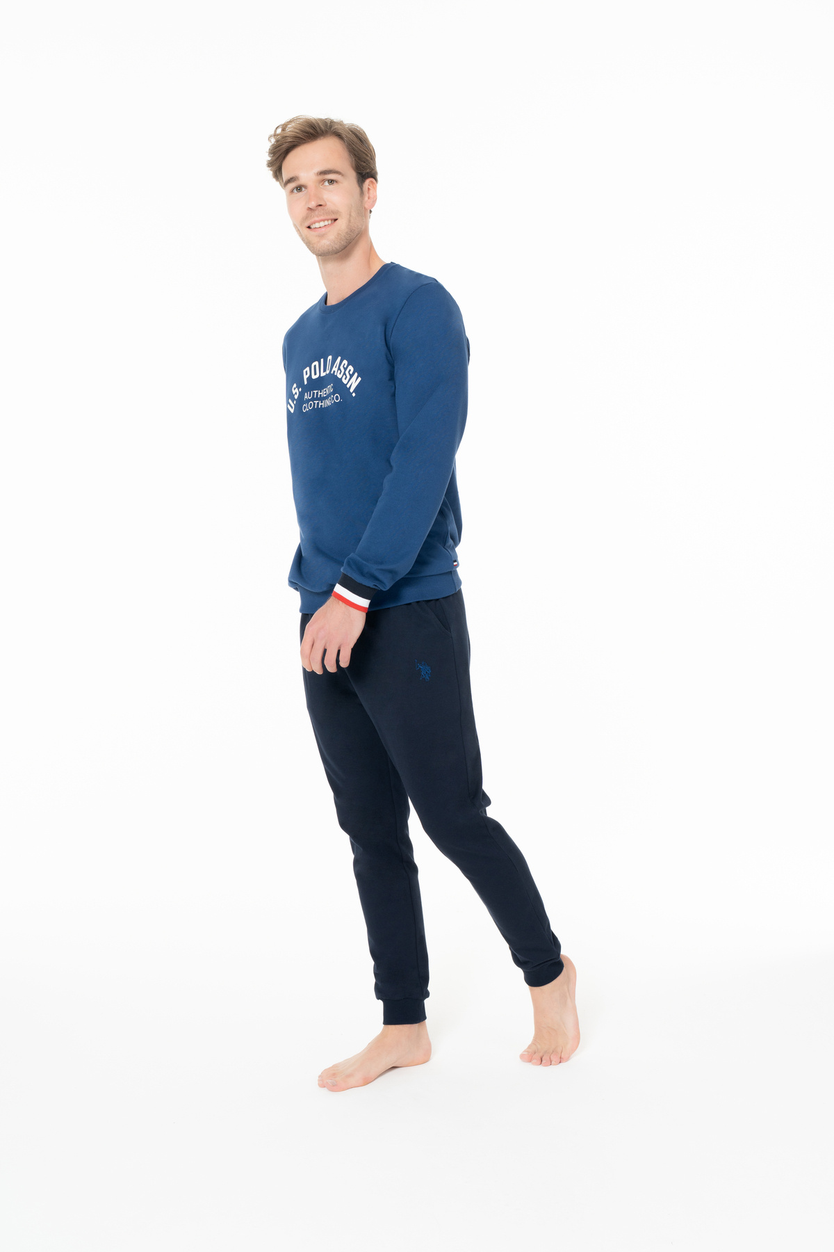 یو اس پولو ست لباس خواب مردانه آستین بلند زمستانی دارای مجوز کد ۱۸۹۴۳