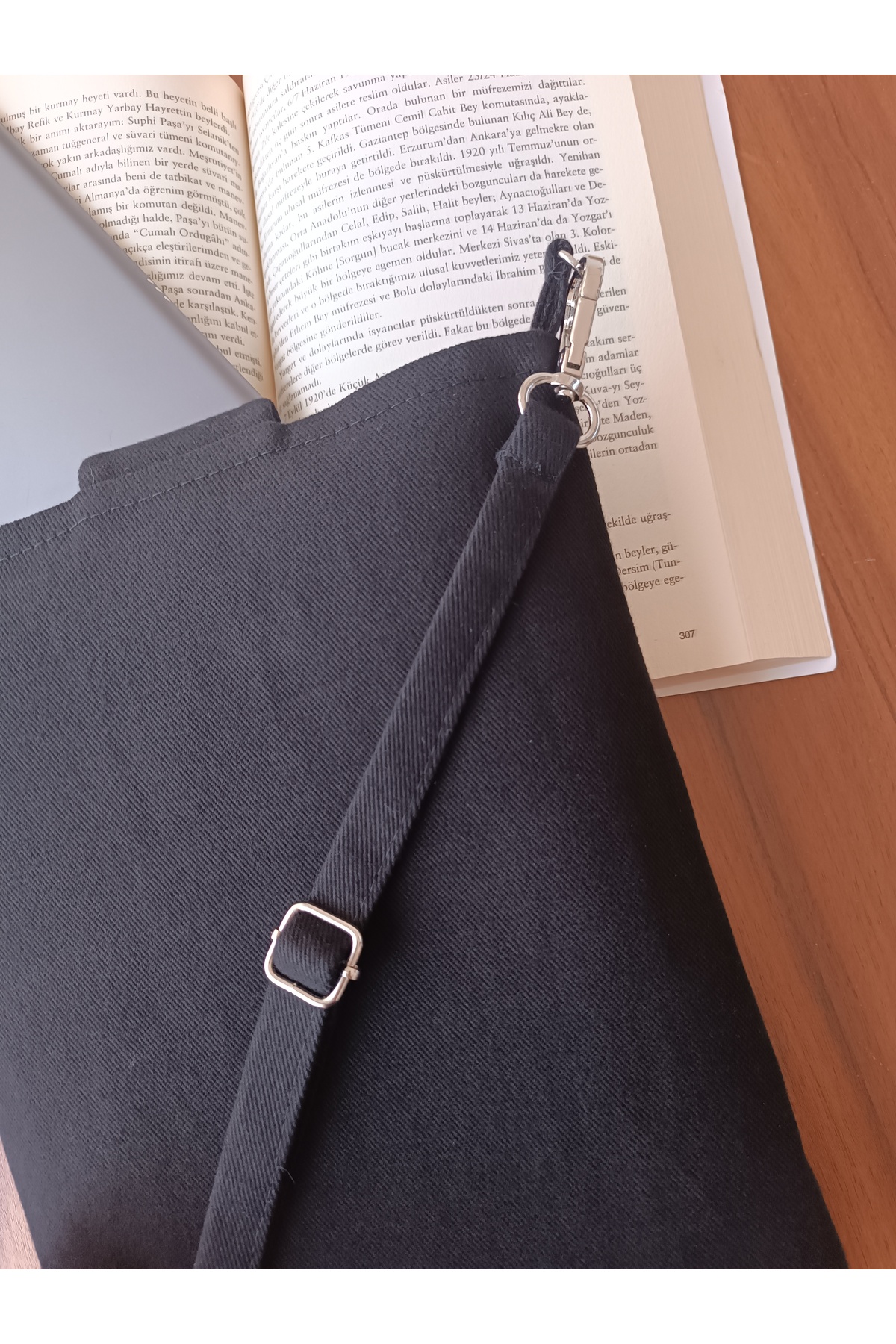 AKSESUARSEPETİ  El Yapımı Cepli Ayarlanabilir Askılı, Kılıf Çanta, Tablet Kılıfı, Kitap Çantası, Organizer Çanta, - Görsel 4