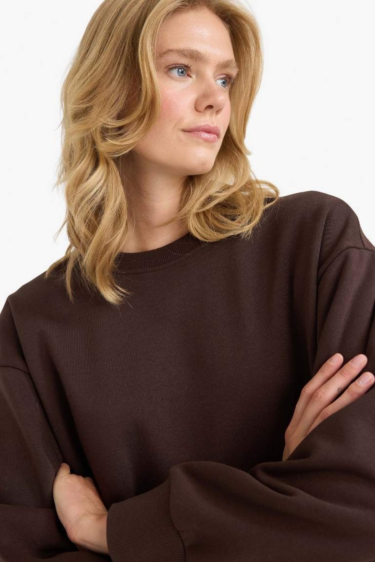 DeFacto Boxy Fit Kalın Basıc Sweatshirt B8568AX25AU görsel 4
