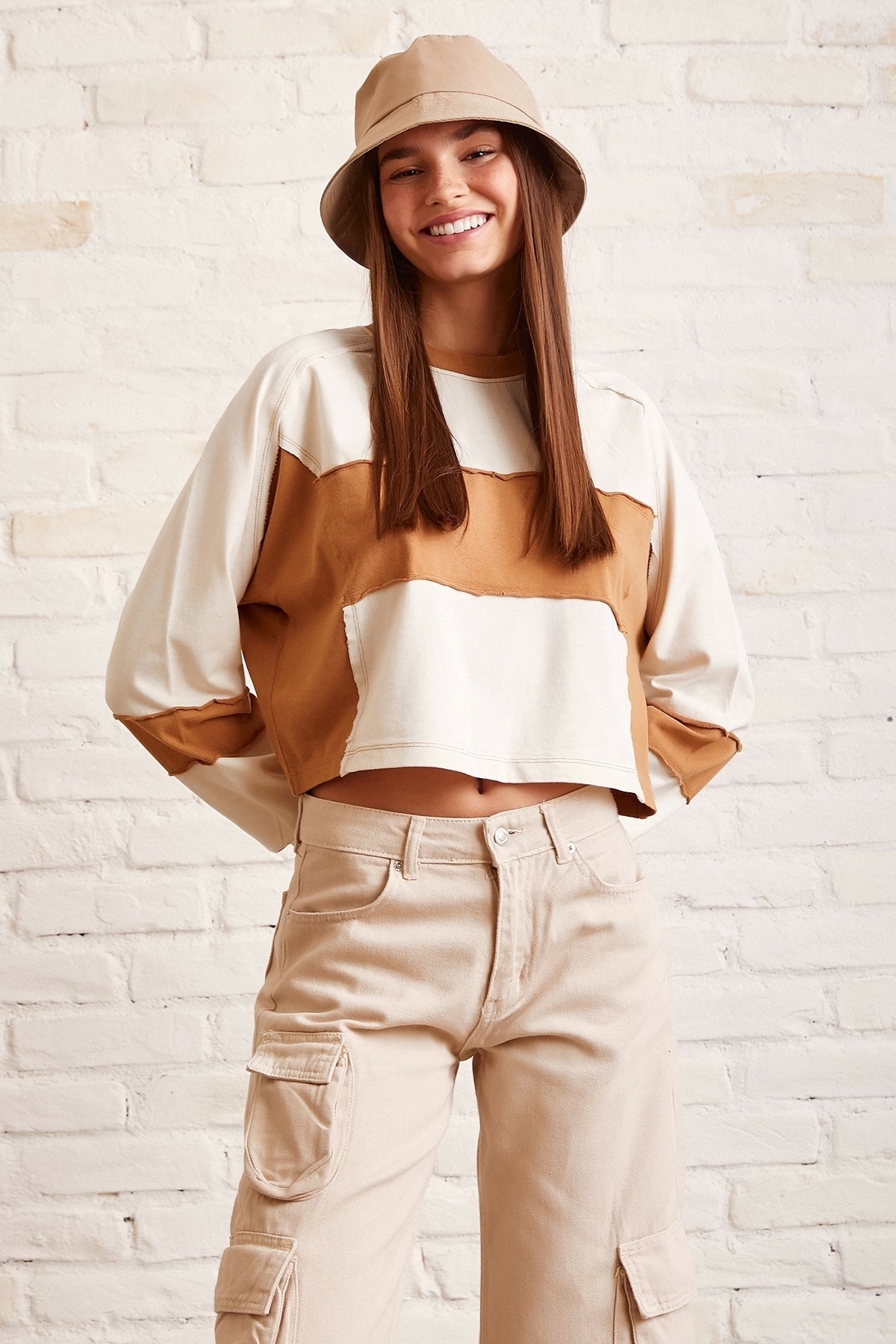 baysalteknoloji  Çift Renk Oversize Sweatshirt - Görsel 3