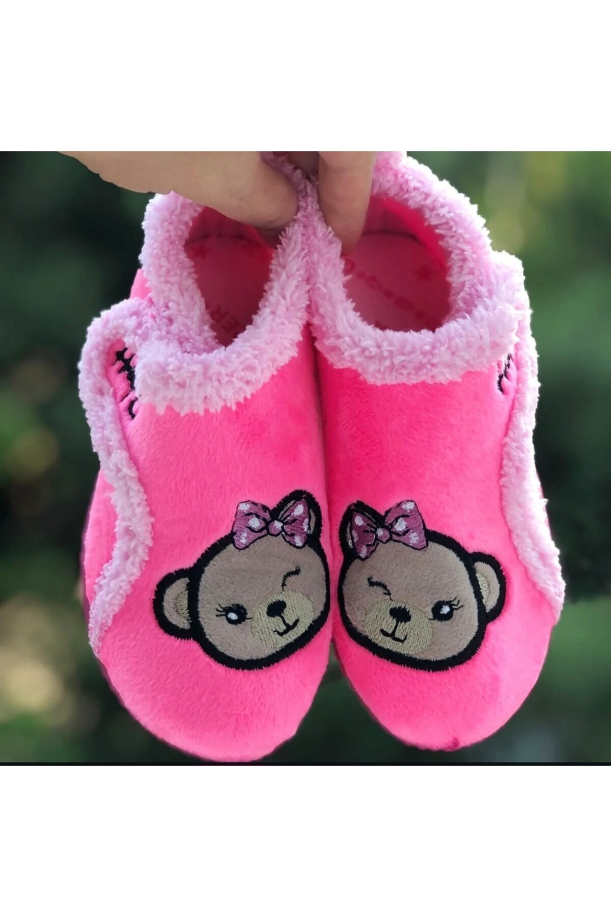 Girls Velcro Snoozies Anti-Slip Sole Kindergarten Nursery Home School Shoes