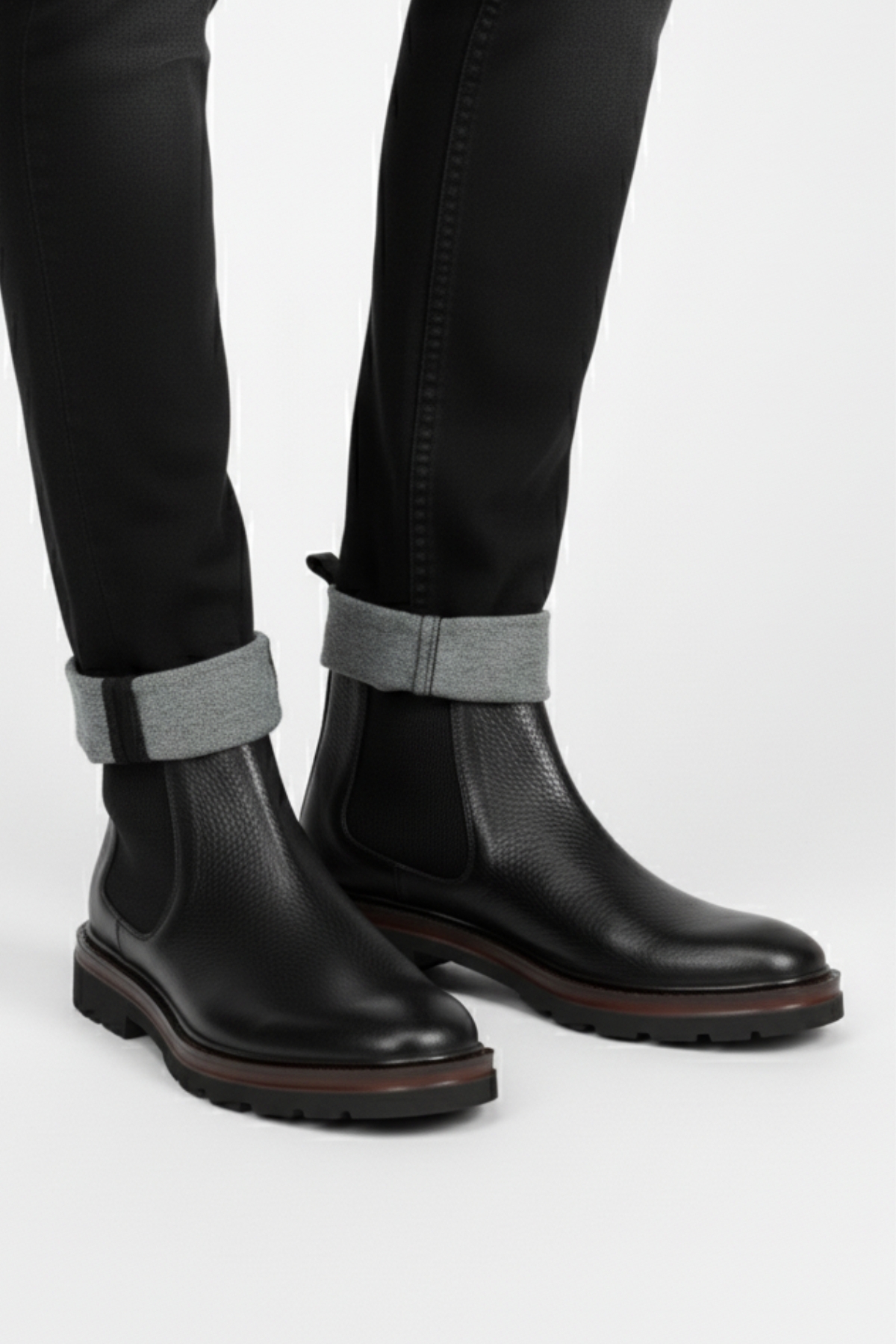 LUSIVE  Hakiki Deri Siyah Ultra Hafif ve Rahat Chelsea Erkek Bot LUASS27AL0042 - Görsel 2