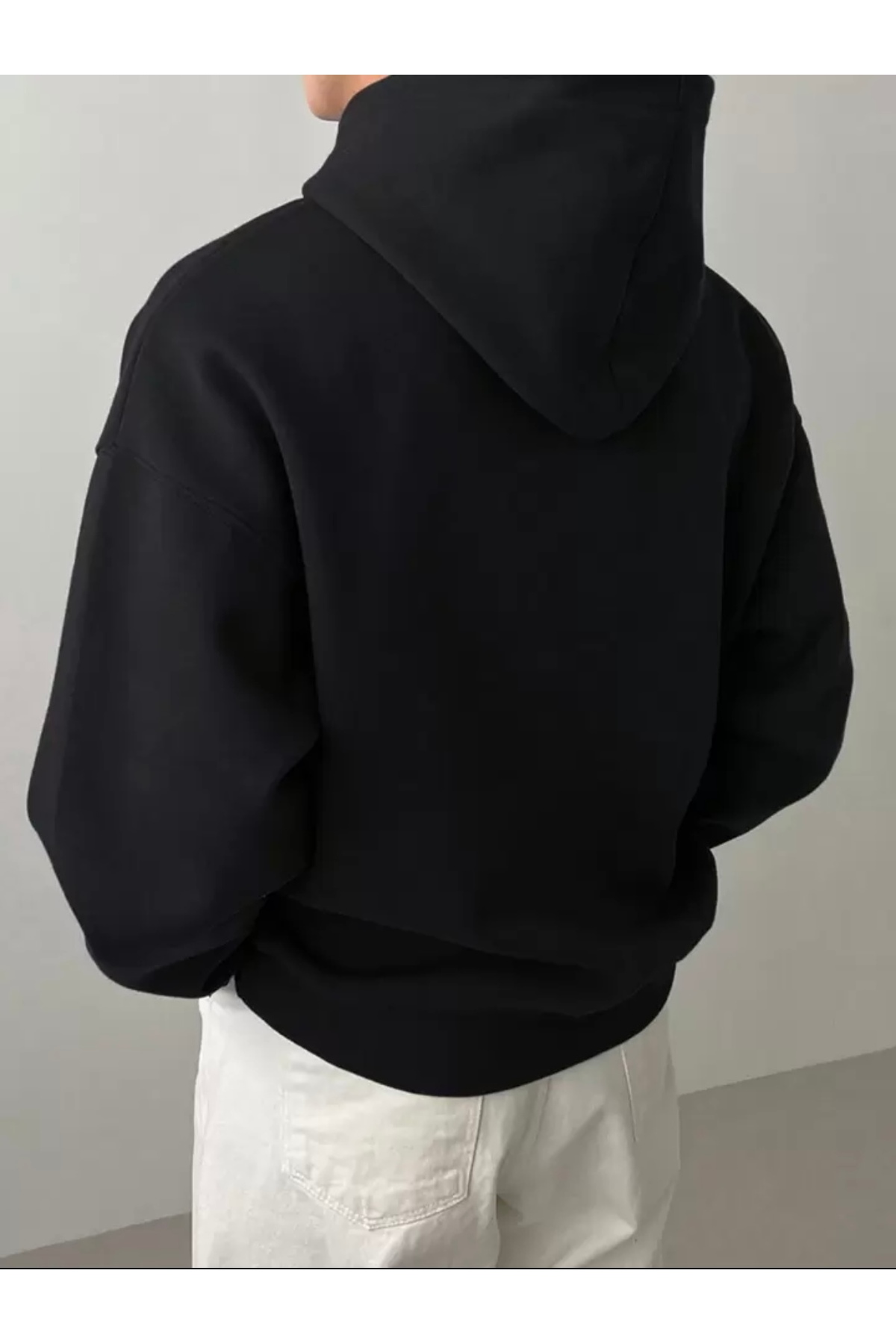 FUFLUNS FEARLESS BASKILI OVERSİZE UNISEX ERKEK KAPÜŞONLU SWEATSHİRT görsel 2