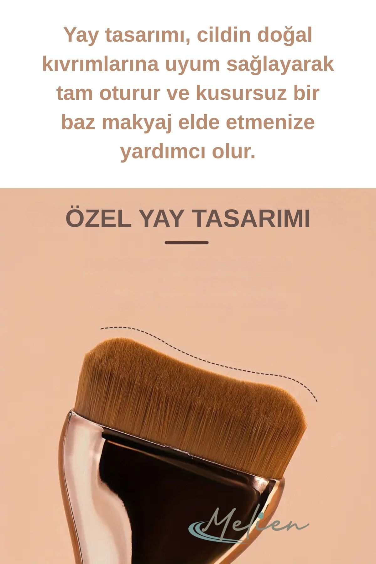 Kavisli Fondöten Likit Krem Alık Profesyonel Makyaj Fırçası Yoğun Yumuşak Kıl İz Bırakmaz Aksesuar — مشکی kavislimakyajfir — تصویر 8 از 8