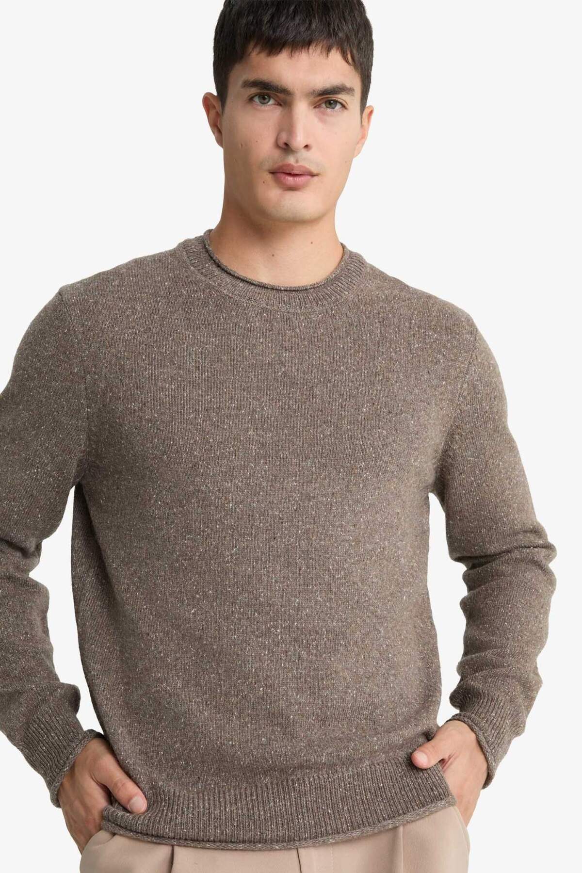 دفاکتو ژاکت بافتنی F7222AX25WN استاندارد Fit Crew