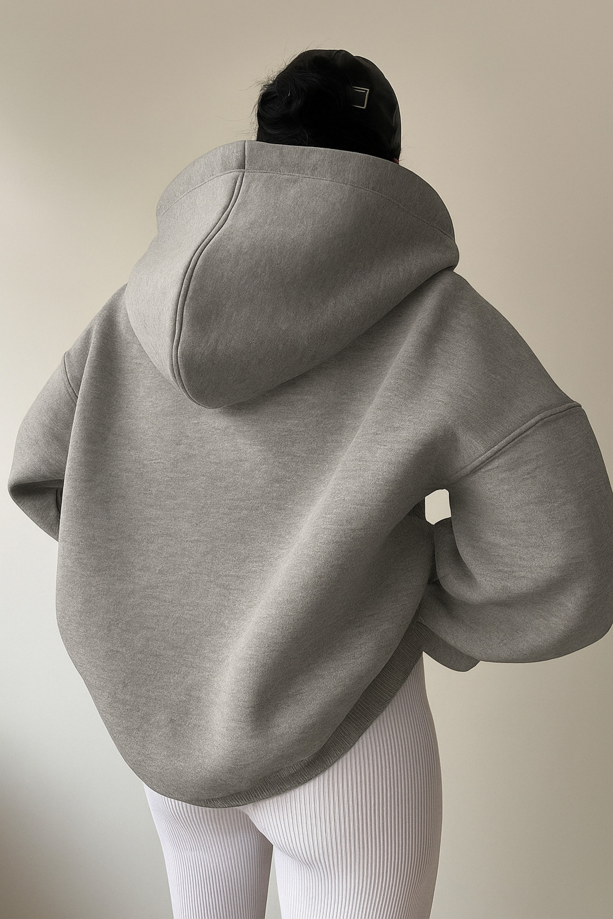 Deocept  Unisex Baskılı Oversize Kapüşonlu Baskılı V-Yaka Sweatshirt - Görsel 3