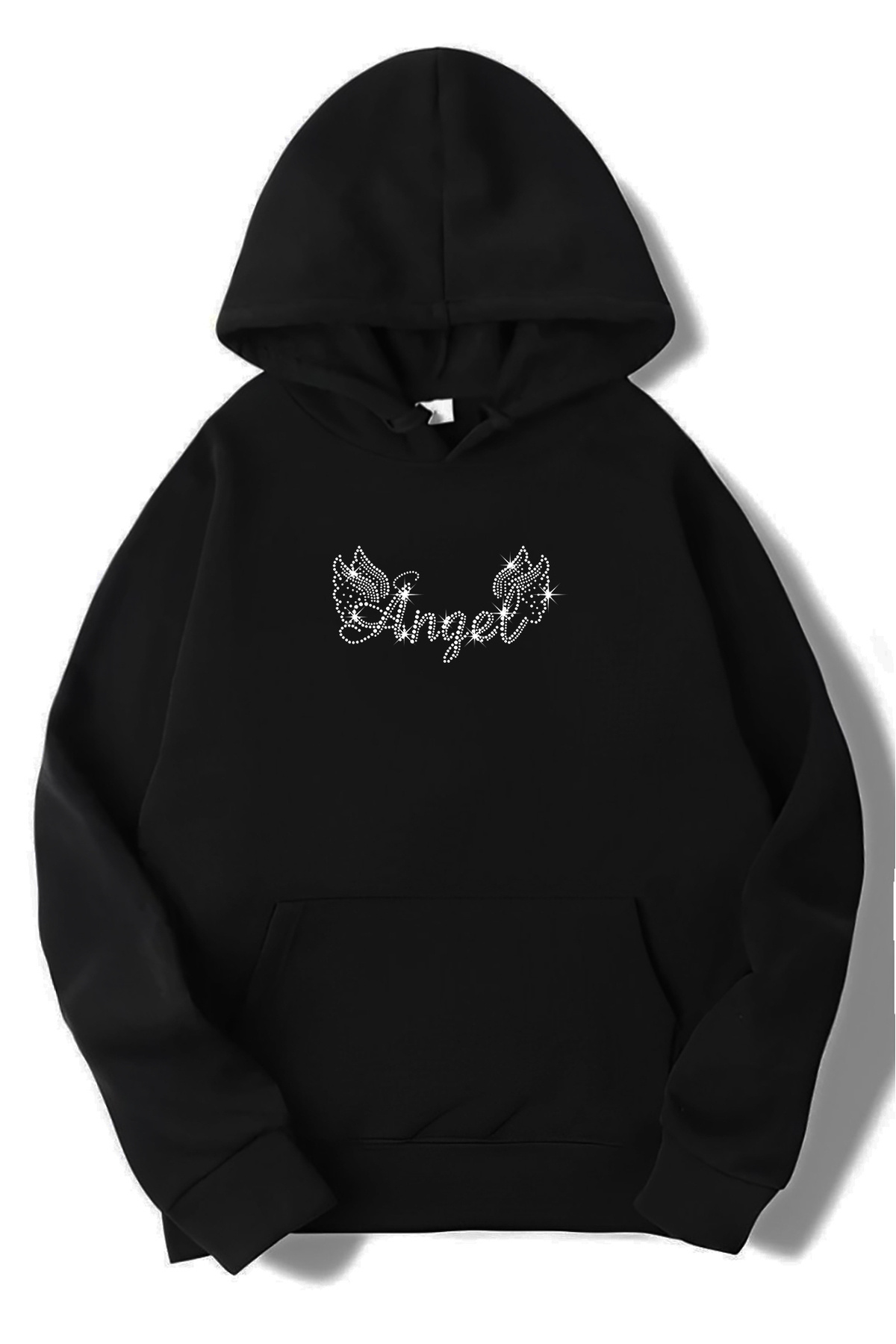 Generic Brands Unisex Oversize Stone Printed Winged Angel Hoodie