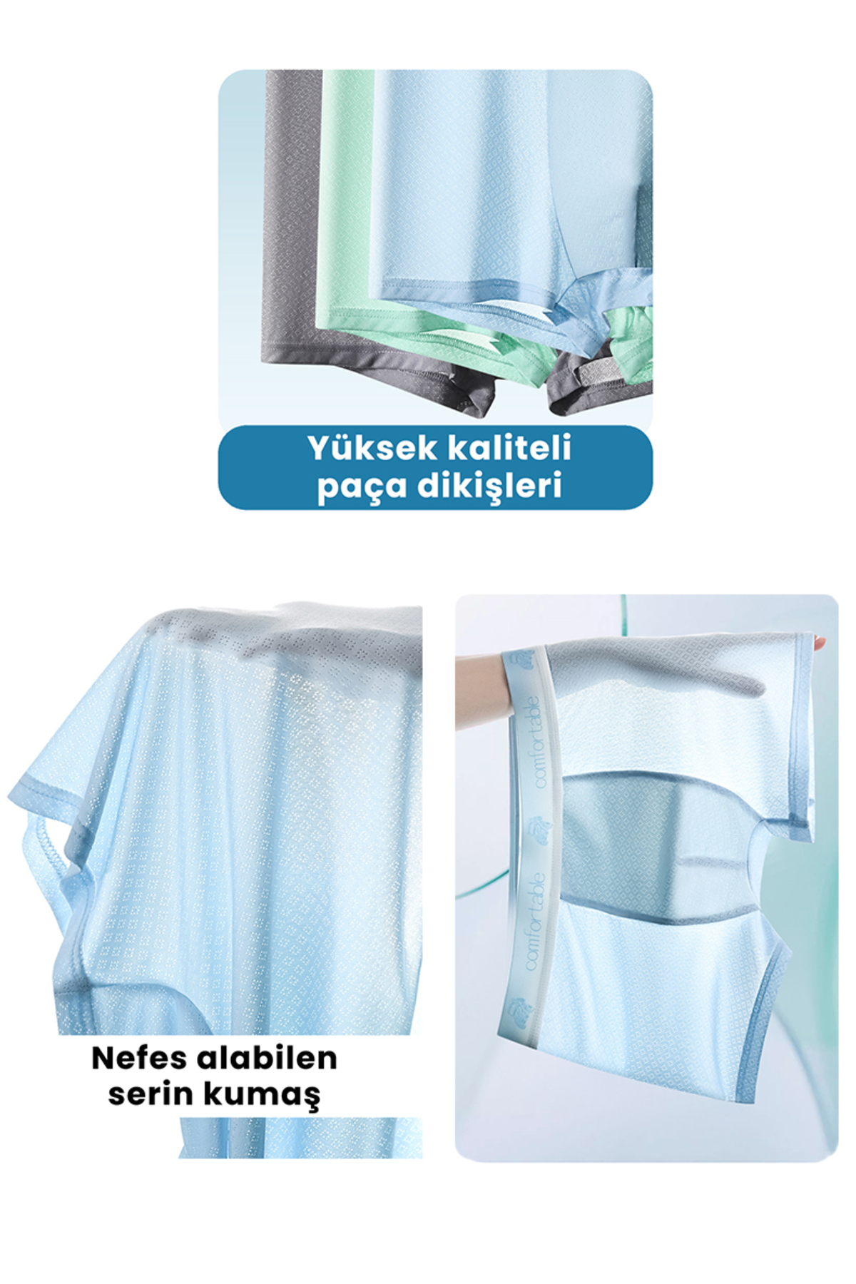 Beauty Collection  4'lü Erkek Boxer Buz İpek Icesilk Nefes Alabilen Terletmeyen Glad and Comfortable Boxer - Görsel 6