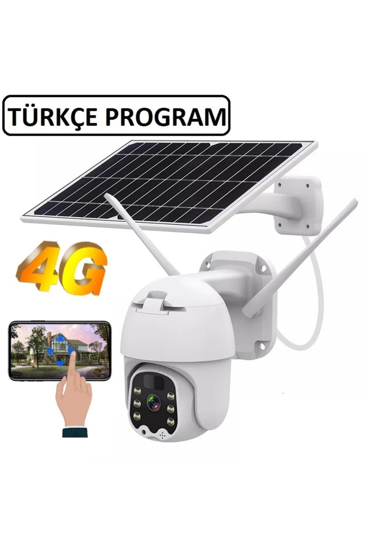 Epilons Sim Kartlı 4g Ptz 360 Hareketli Solar Güneş Enerjili 1080p Kamera Türkçe Program Son Sürüm