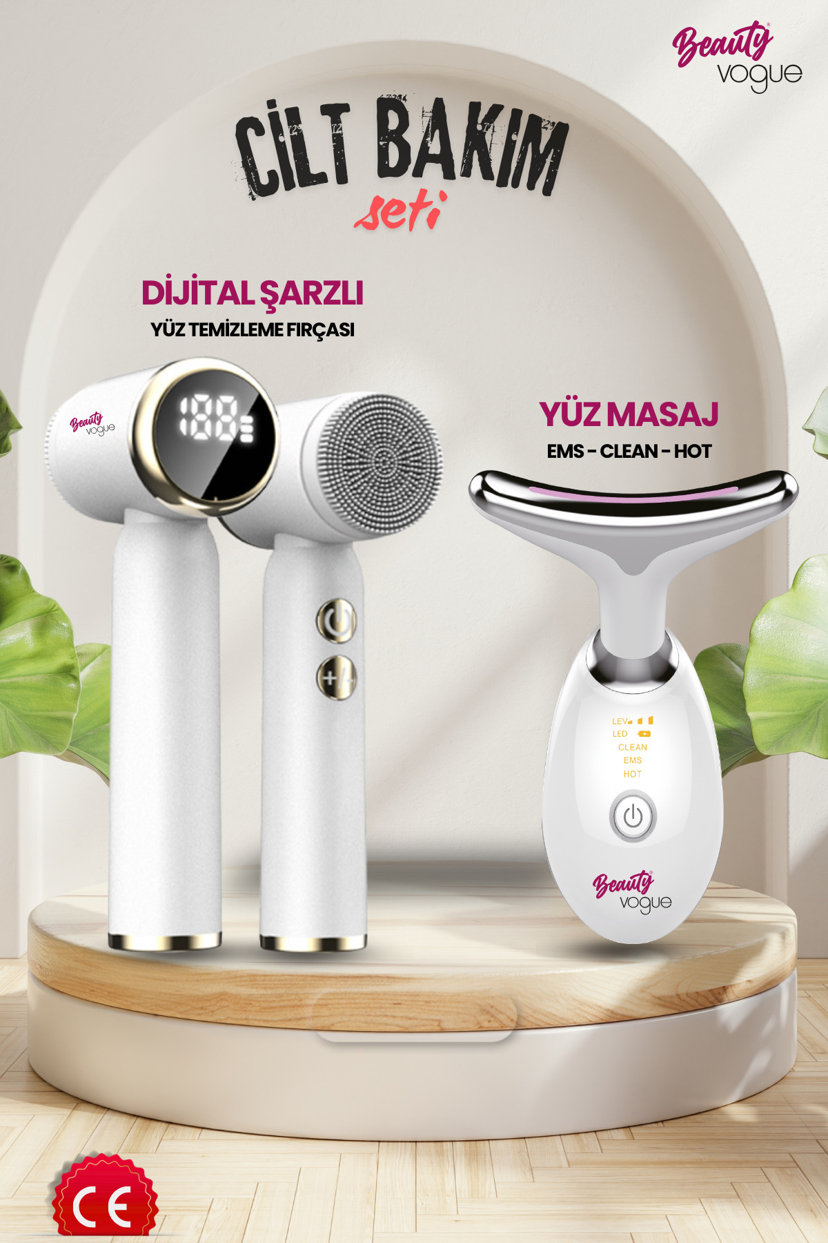 Beauty Vogue Cilt Bakım Cihazı Aleti Frimatör Brush - Yüz Ve Boyun Kırşıklık Giderici Ems Güzellik Cihazı