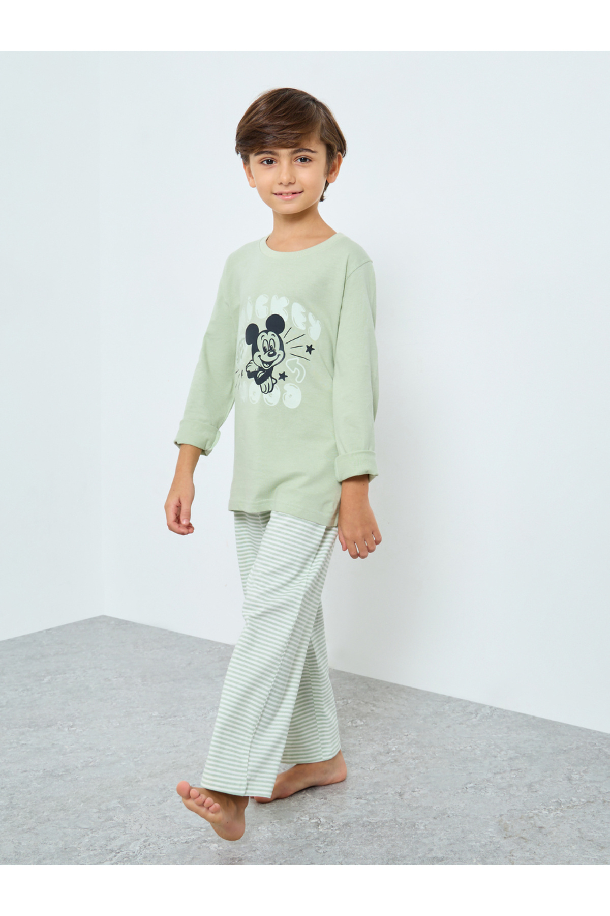 Styli Boys Mickey Mouse Print T-Shirt and Pyjama Set