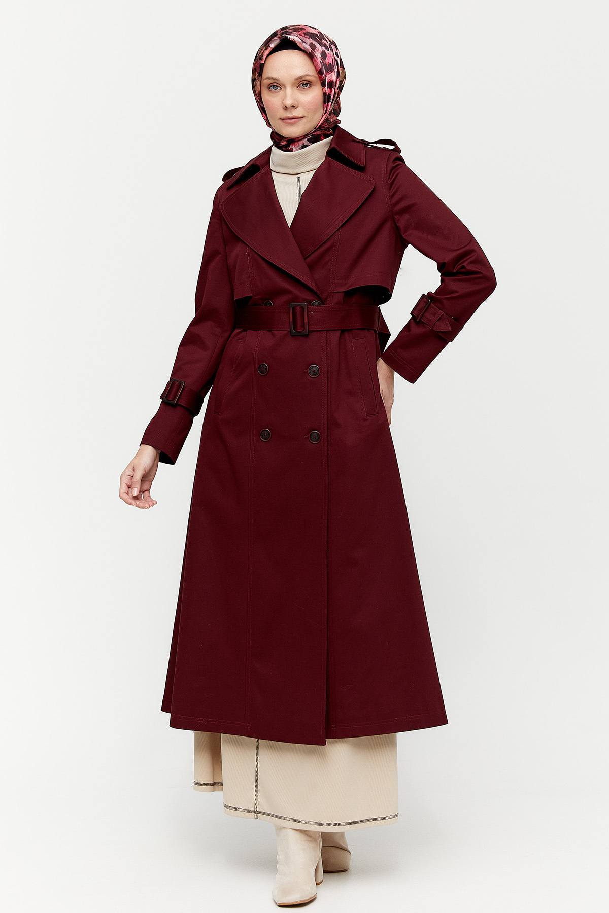 شنل کمربنددار دو دکمه Setrms