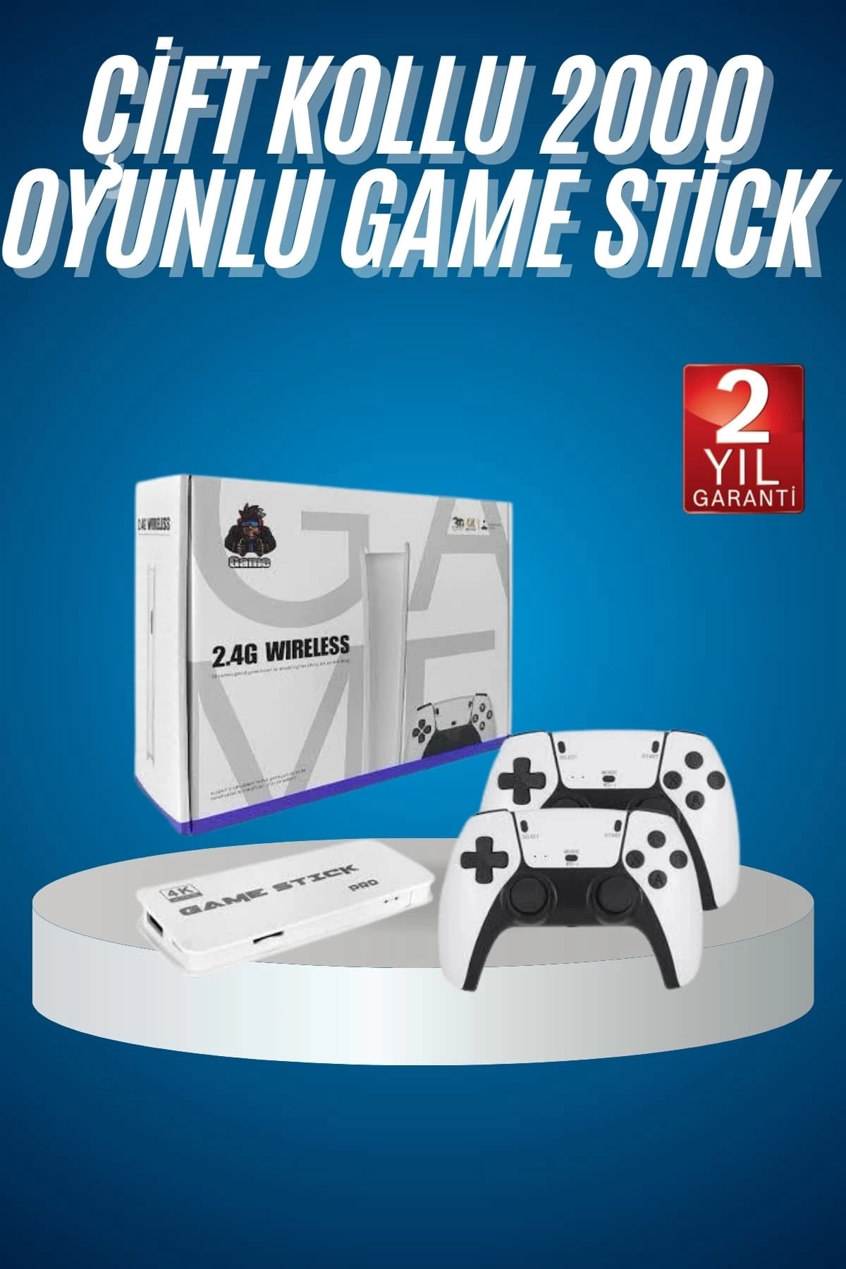 Glowify Store 2.4 GHZ Oyun Konsolu Çift Konsol 4K Ultra Hd Game Stick