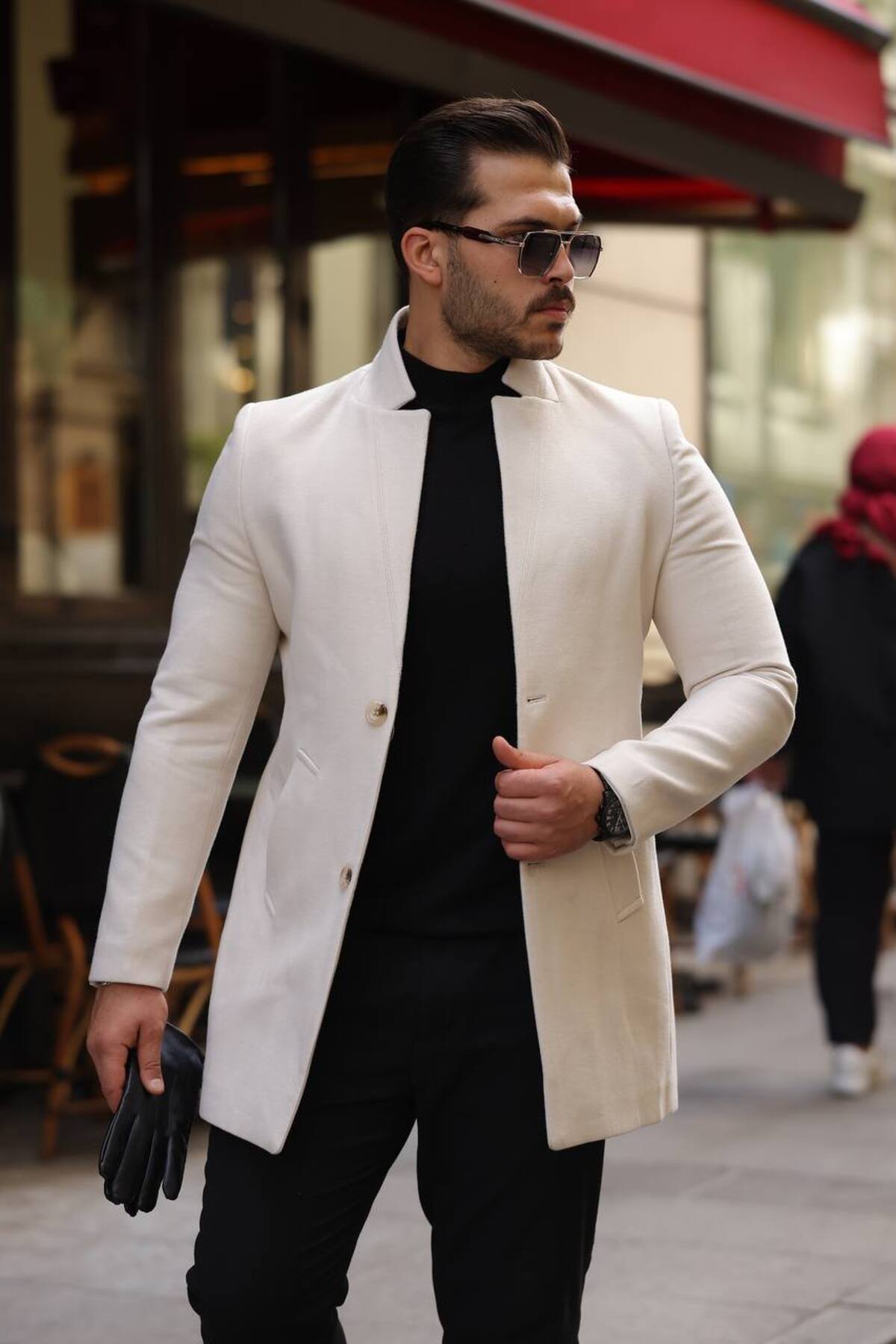 hello7 Erkek Kaban Kaşe Slım Fit Dar Kesim Yeni Sezon — بژ KBN4
