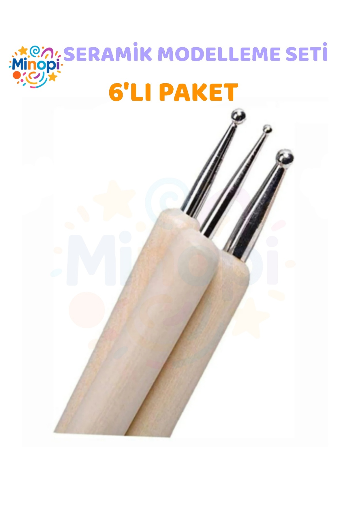 Minopi Seramik Kil Çömlek Şekillendirici 6 lı Seramik Modelaj Oyma