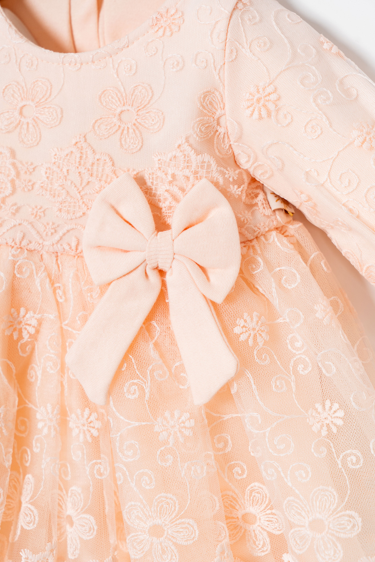 Miniday Baby Kız Bebek Mevlütlük Elbise Bandanalı Dantelli fotoğrafı 4 (önizleme)