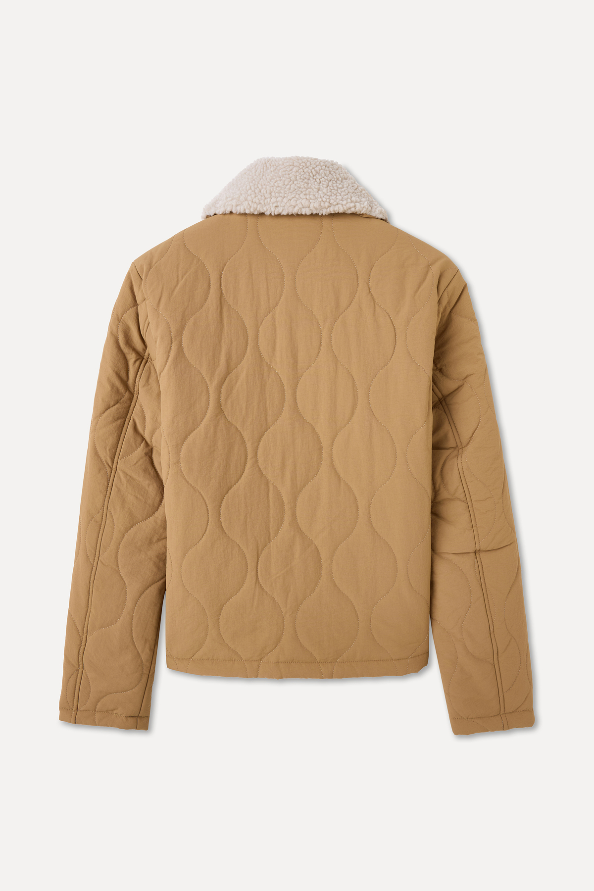 Mudo Kadın Taba Pelüş Yaka Kapitoneli Puffer Mont görsel 6