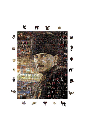 WePuzzleUp Ahşap Puzzle - Ölümsüz ATATÜRK - 450 Parça, 29x39 cm
