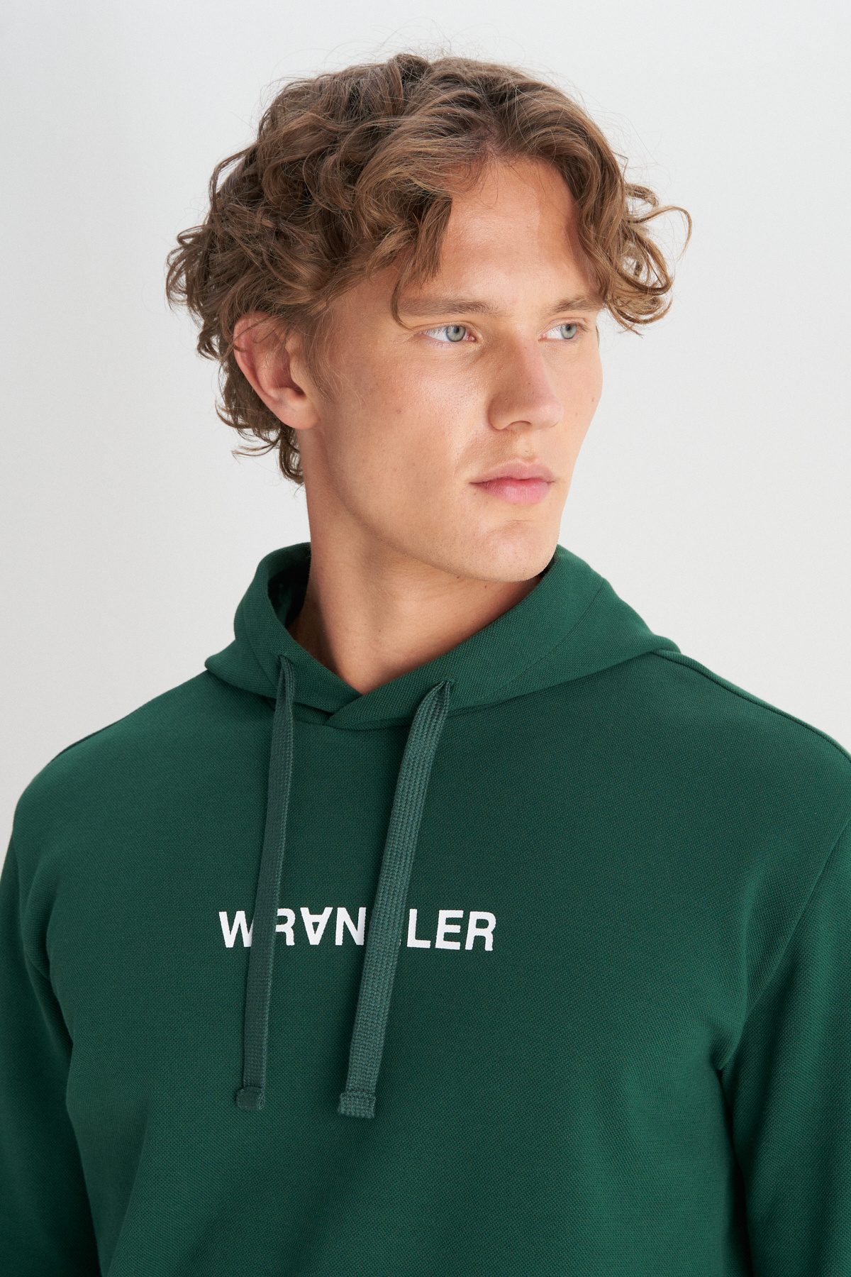 Pamuklu Regular Fit Normal Kesim Kapüşonlu Logo Detaylı Sweatshirt — سبز W2520122 — تصویر 4 از 5