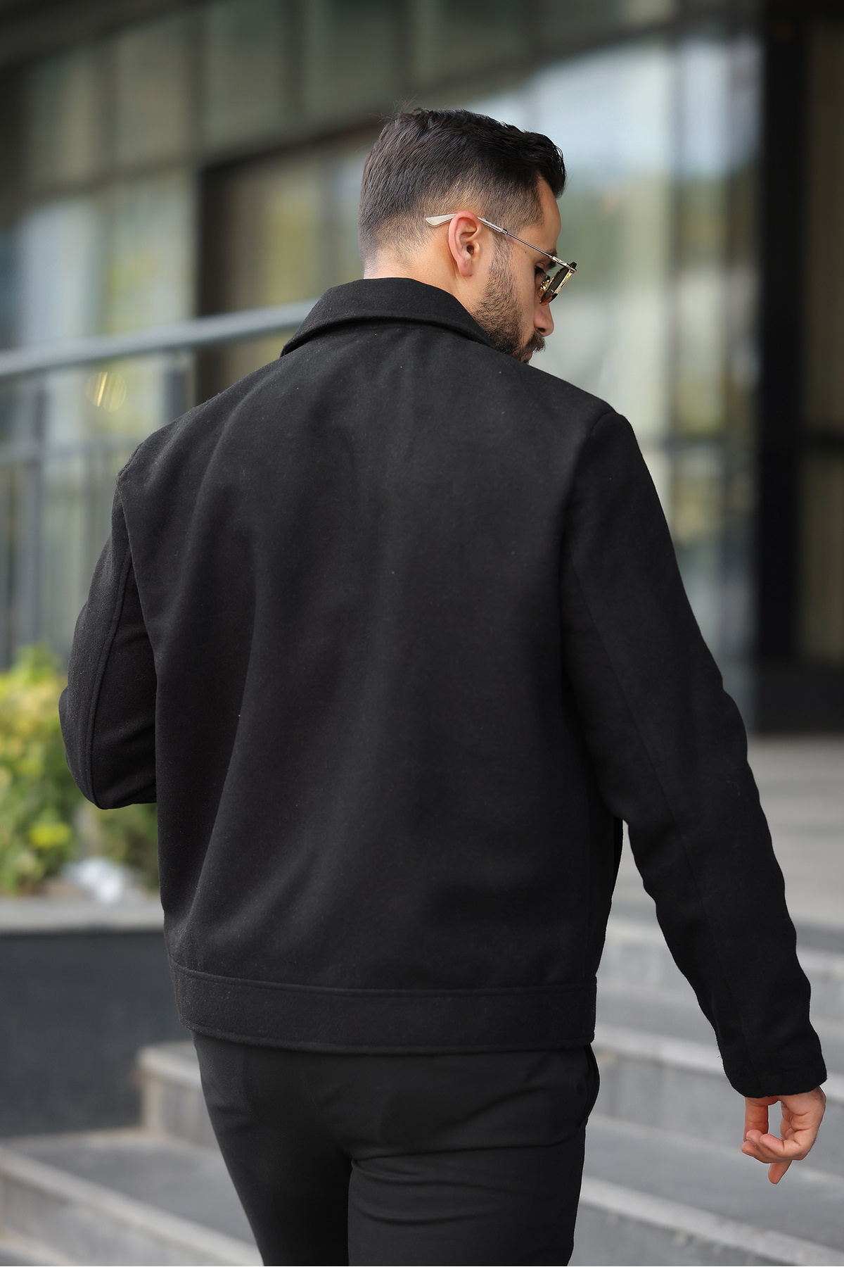 BYzıt  Erkek Oversize Kısa Kaşe Kaban Ceket - Görsel 5