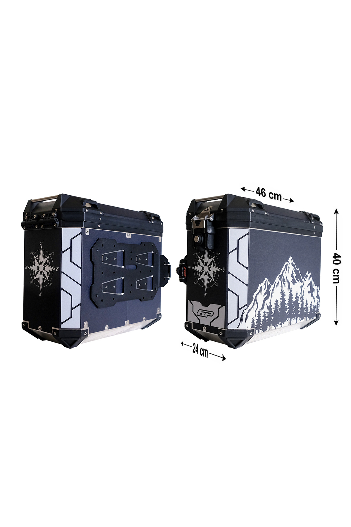 GP KOMPOZİT DSN04 Universal 40 lt x 2 Desenli Alüminyum Motosiklet