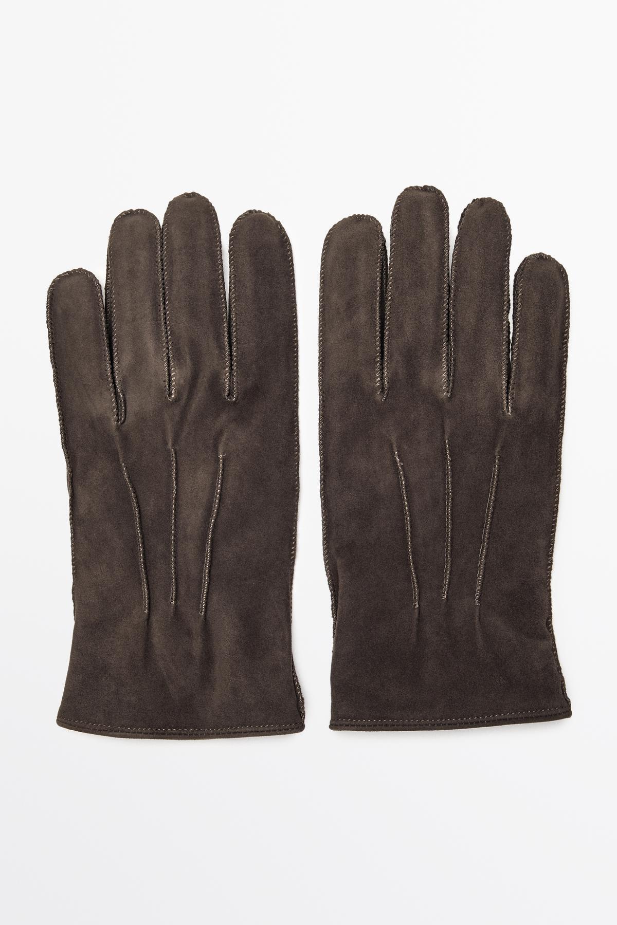 ماسیمو دوتی دستکش‌های پوست بز با روکش جیر