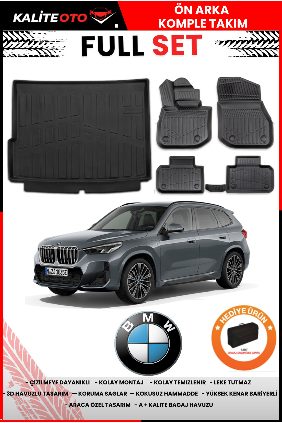 ko kaliteoto Bmw İx1 2025 Model Bagaj Havuzu+Paspas Takımı Full