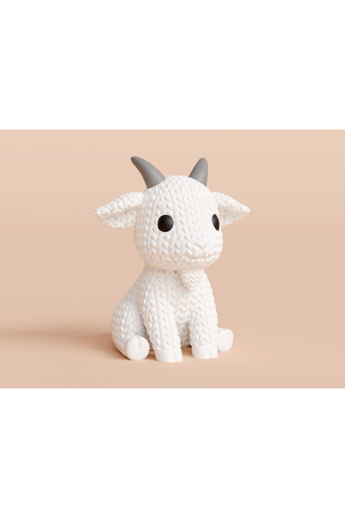 Figura di capra lavorata a maglia – Statuetta decorativa e da collezione stampata in 3D (10 cm)
