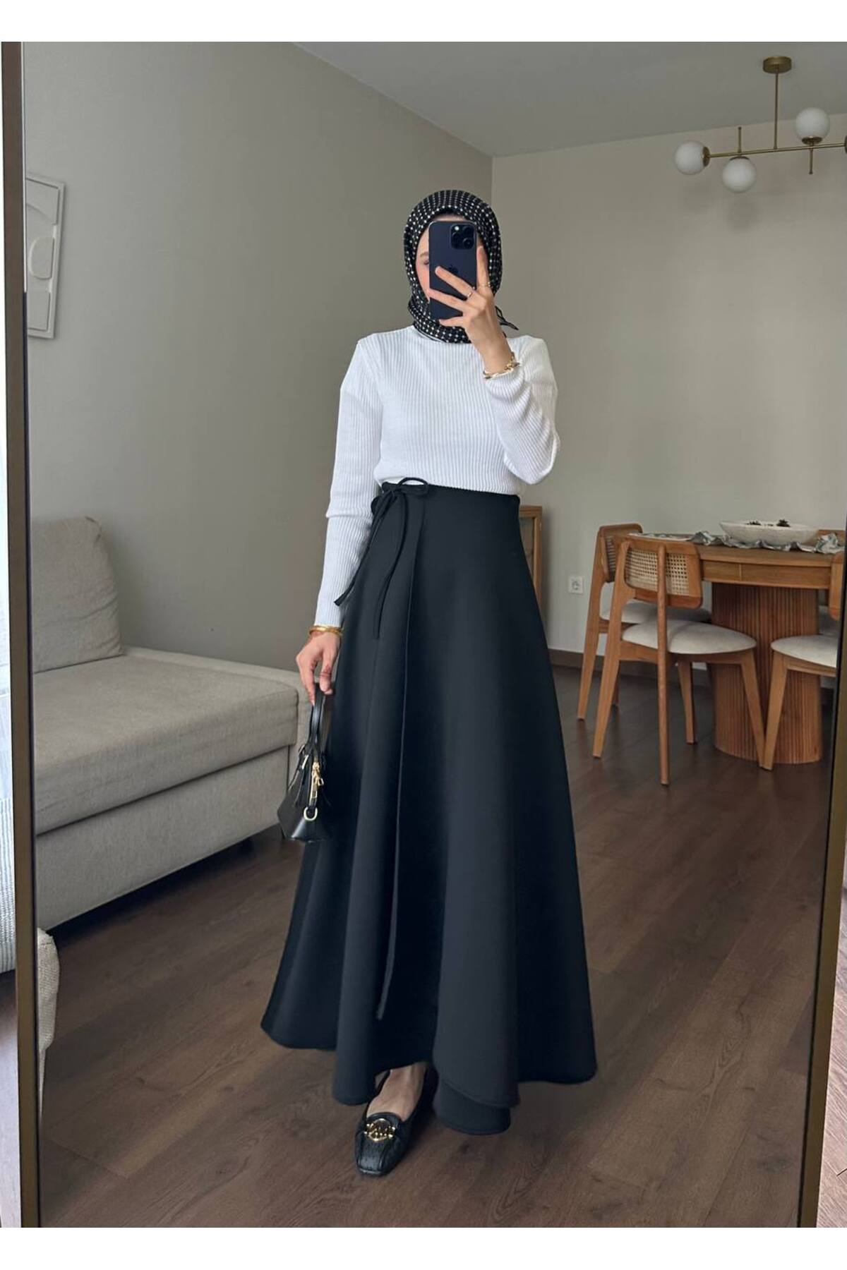 Molly Nelly  Kadın Yandan Bağlamalı Tesettür Uzun Etek - Görsel 3