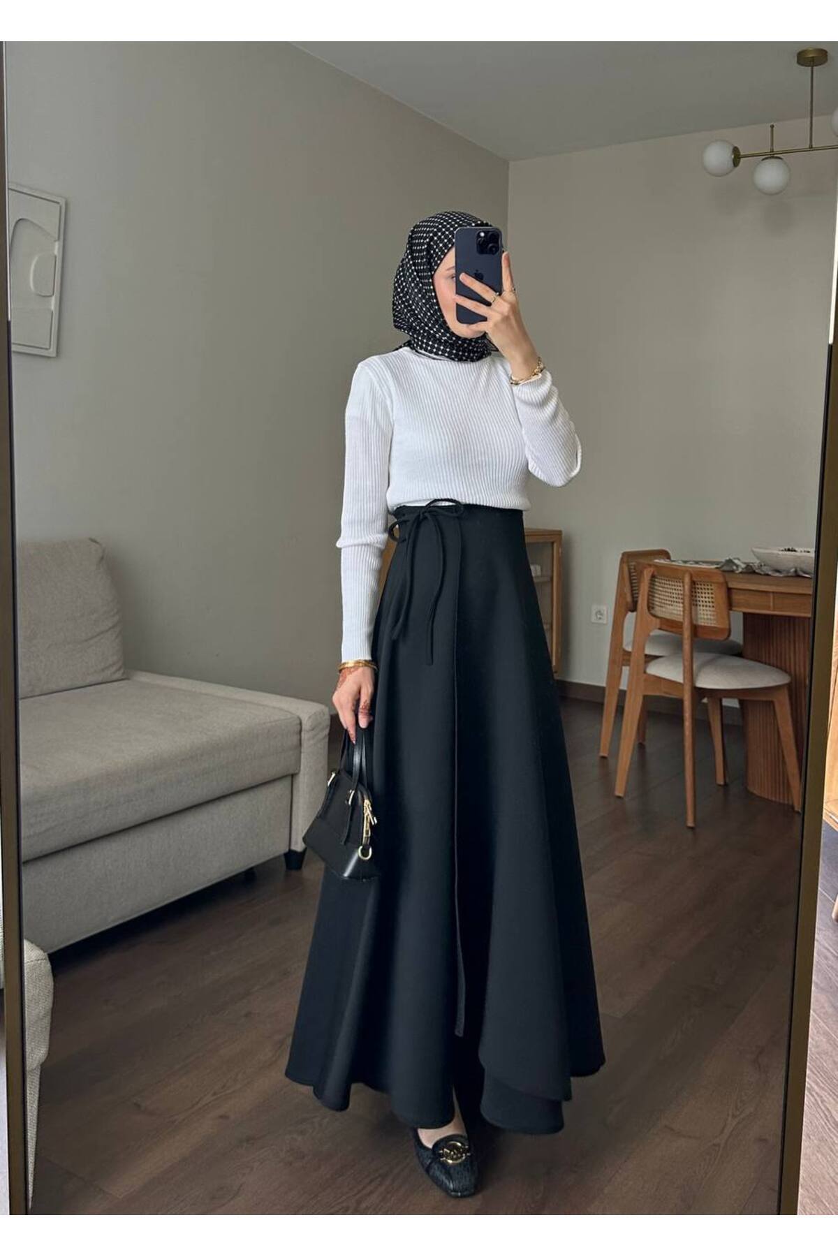 Molly Nelly  Kadın Yandan Bağlamalı Tesettür Uzun Etek - Görsel 5