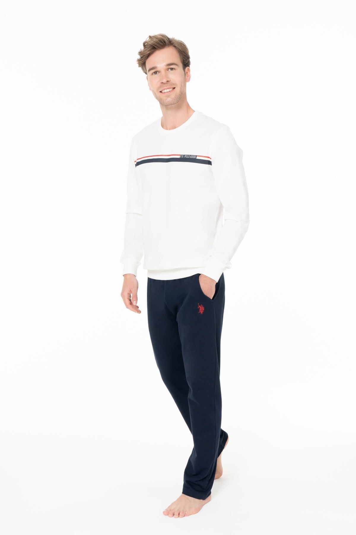 ست پیژامه و لباس خواب مردانه یقه گرد | یو اس پولو U.S. Polo Assn. USP18925B TR - تصویر 2