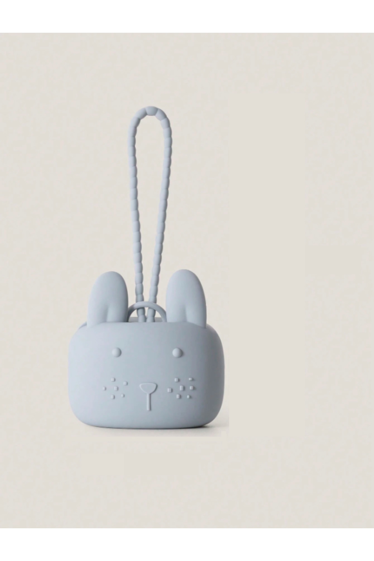 The Cloudish Shop Silikon Emzik Saklama Kutusu Emzik Tutucu Taşınabilir Askılı TAVŞAN Desenli MAVİ