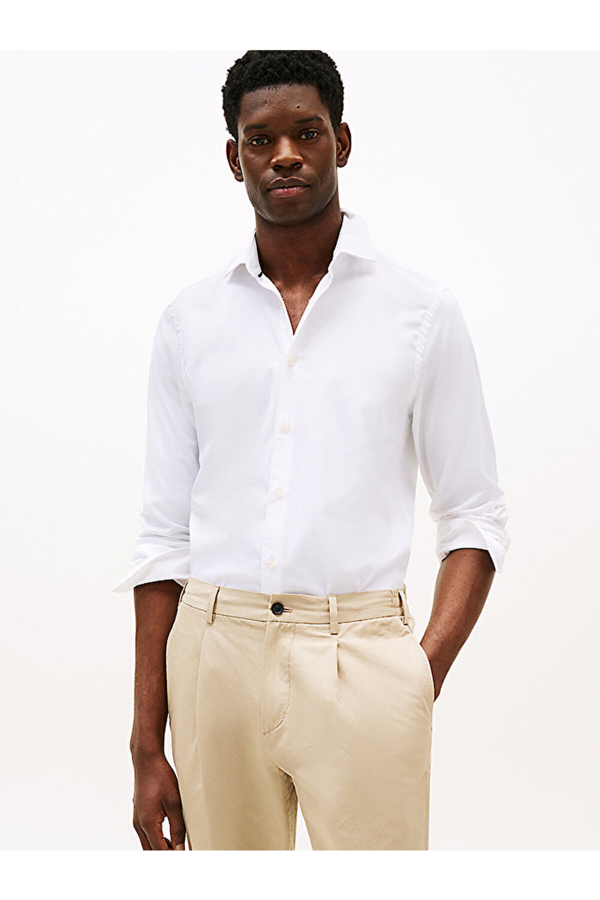 تامی هیلفیگر پیراهن مردانه طرح پوپلین ساده دی سی