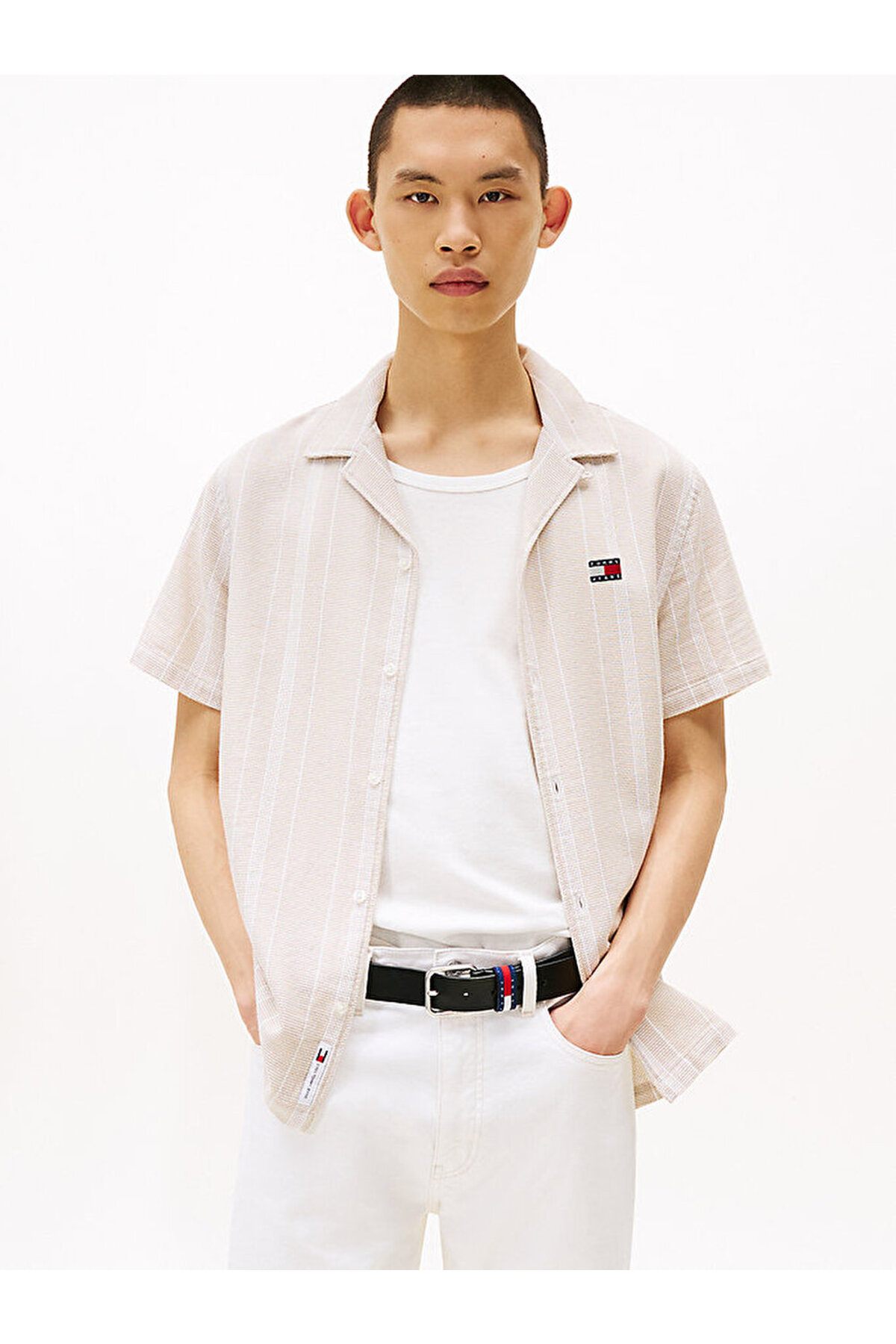 تامی هیلفیگر پیراهن مردانه بافت‌دار معمولی tjm