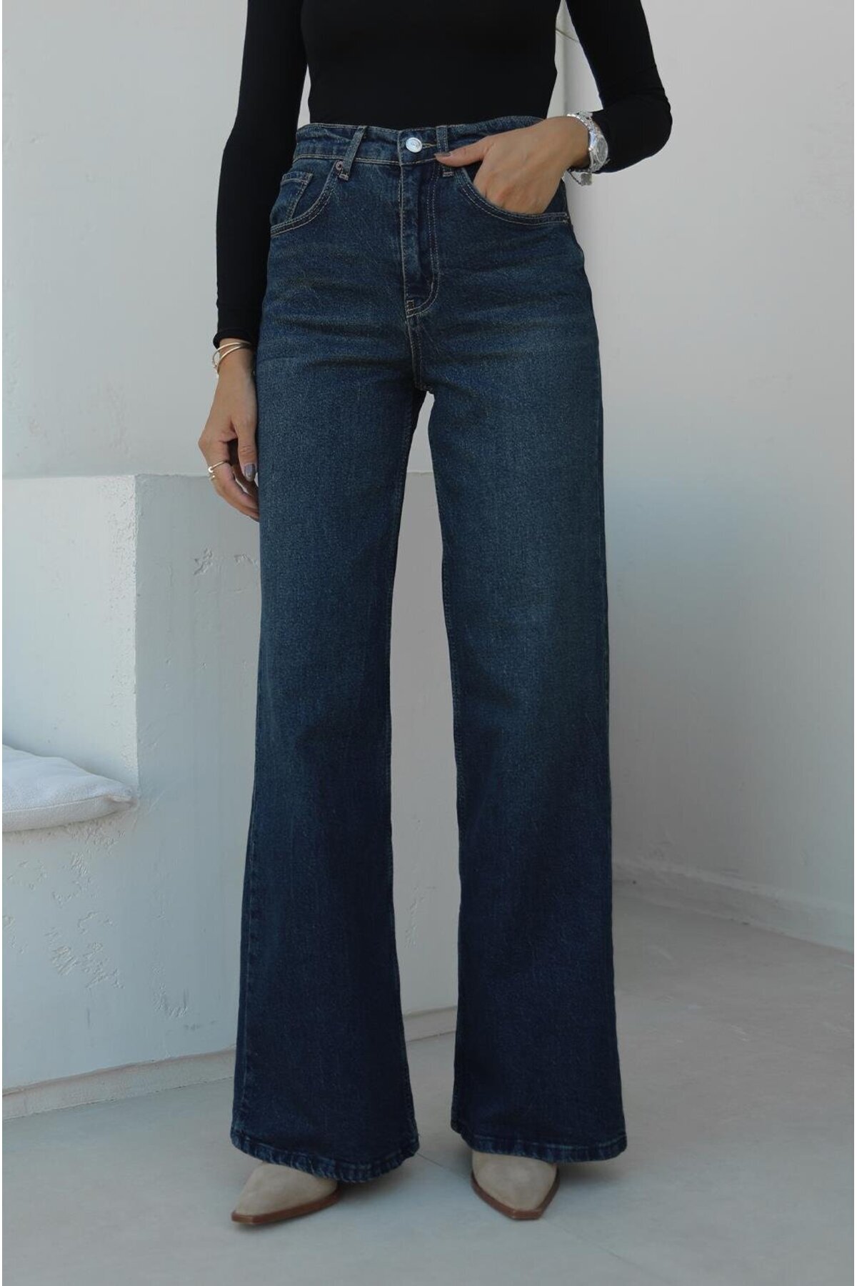 Havoş Темно-сині джинси з широкими штанинами