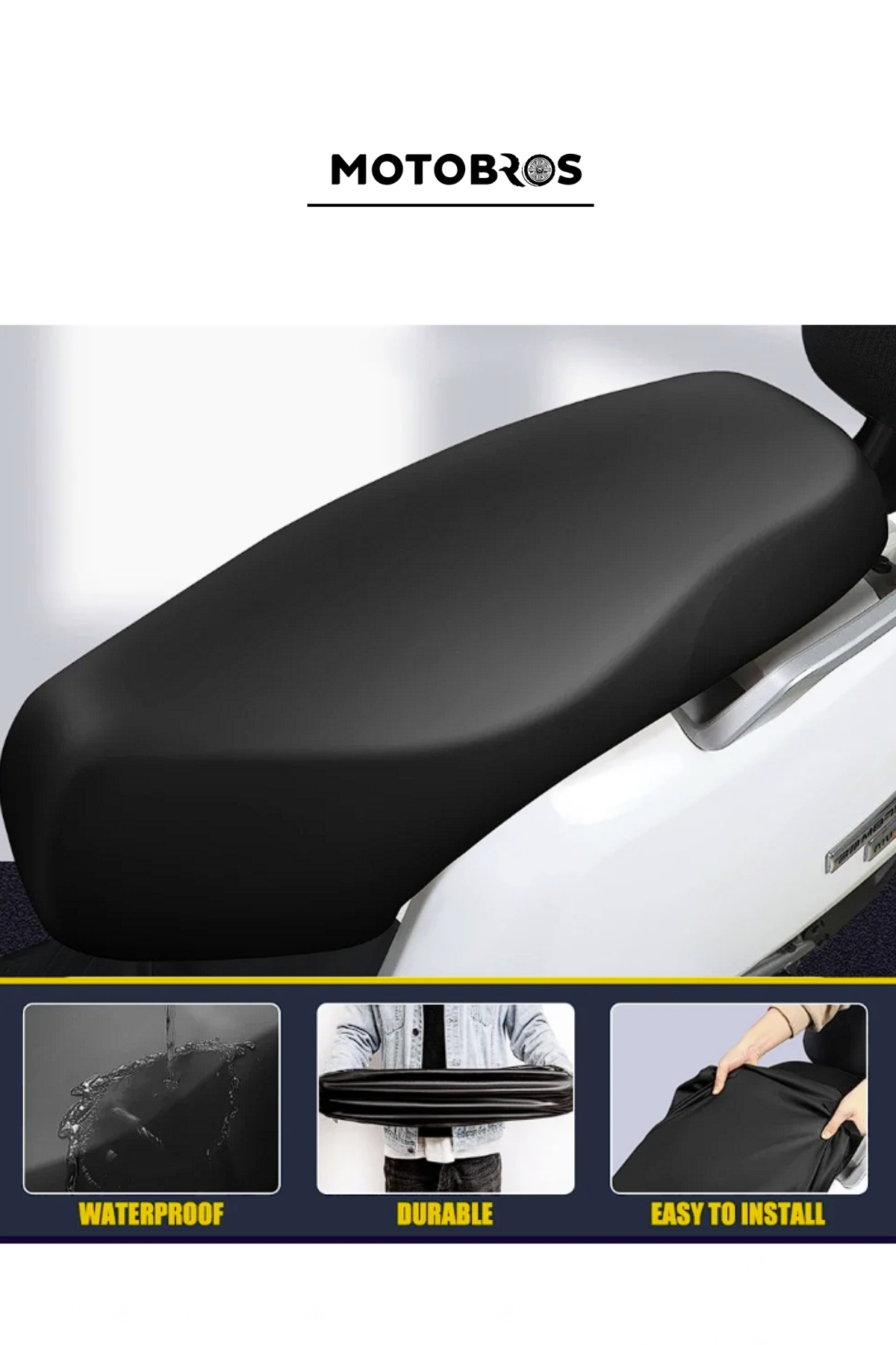 Motobros Honda DİO Uyumlu Deri Koltuk Sele Kılıfı – Su Geçirmez, Kaymaz, Koruyucu Motor Sele Kılıfı fotoğrafı 5 (önizleme)