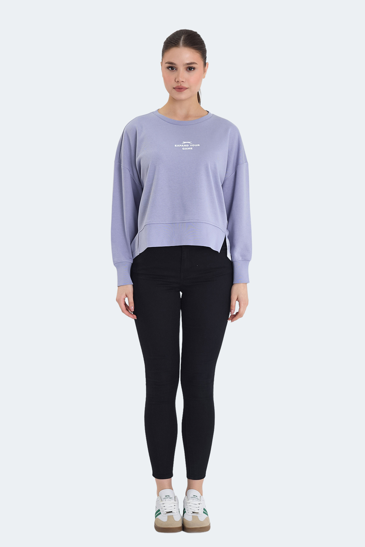 Slazenger VITAL 2 li set Kadın Oversıze Lila - Siyah Sweatshirt görsel 8