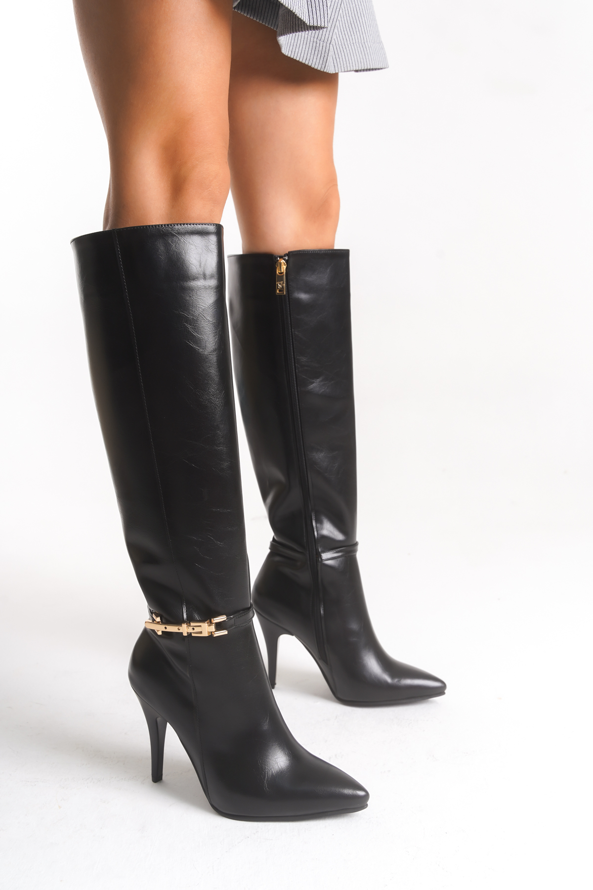 Liza Shoes Nisa Women's Belt Detailed Heeled Boots A012- K75
