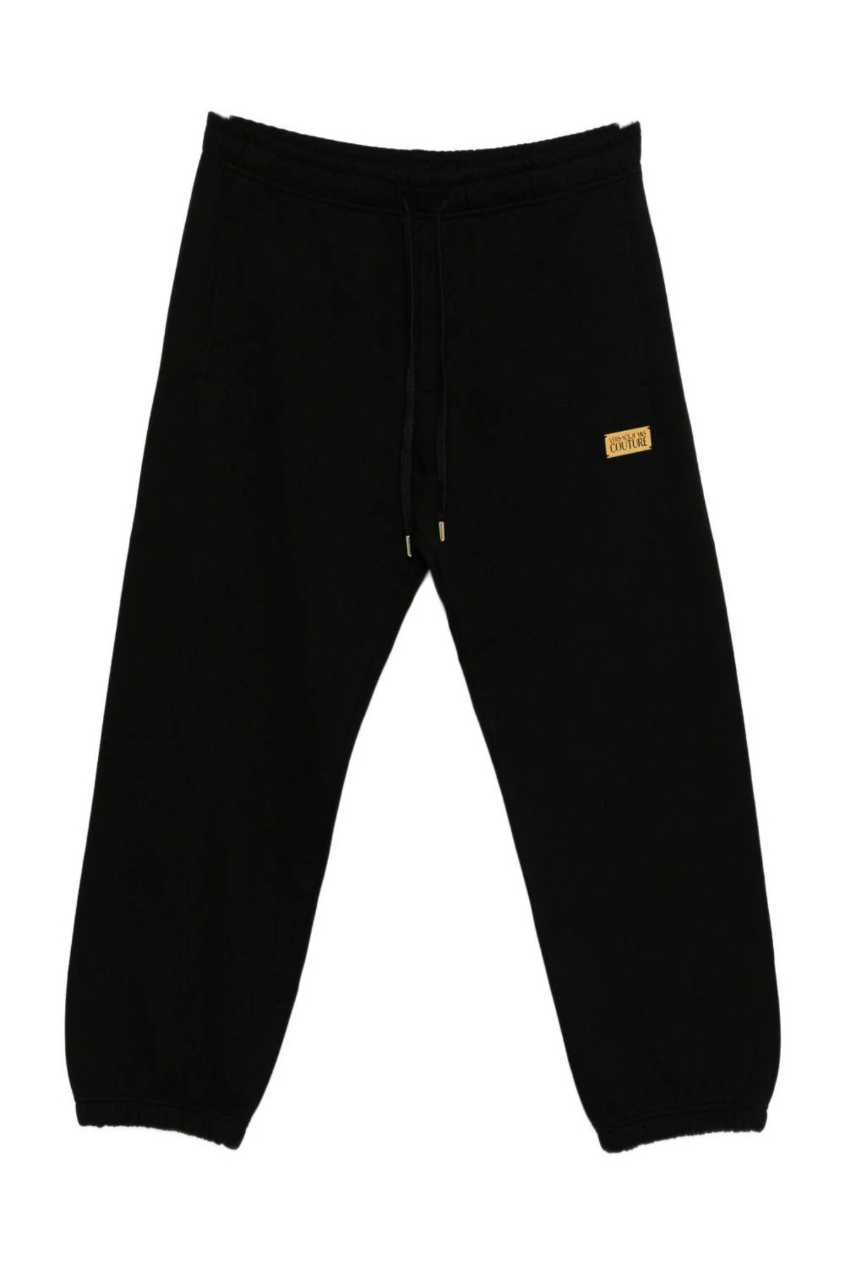 ورساچه شلوار مردانه مشکی سایز معمولی با برچسب لوگو، کمر کشی و سرآستین ۷۹GAAT۰۷CF۰۱T-۸۹۹