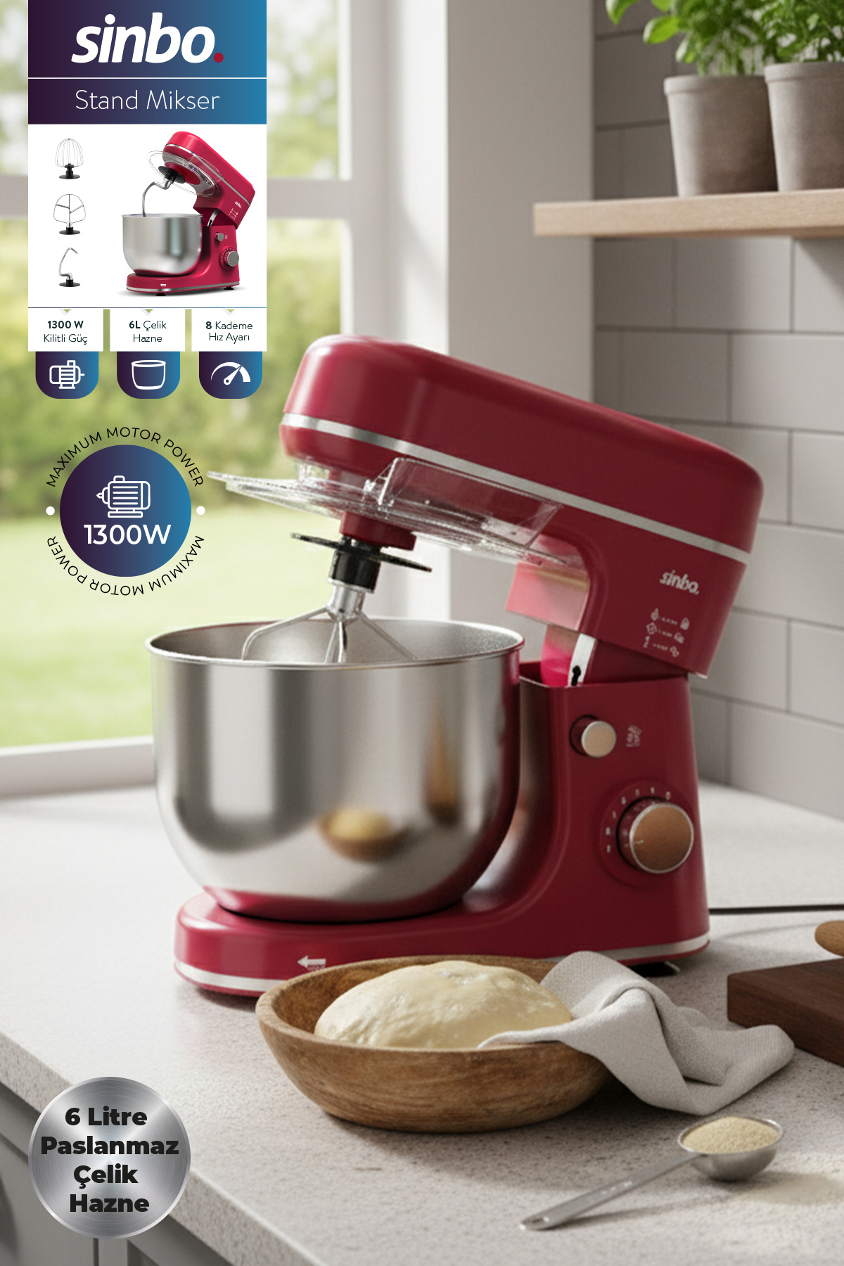 Sinbo Smx-2769 Stand Mikser 1300w 6lt