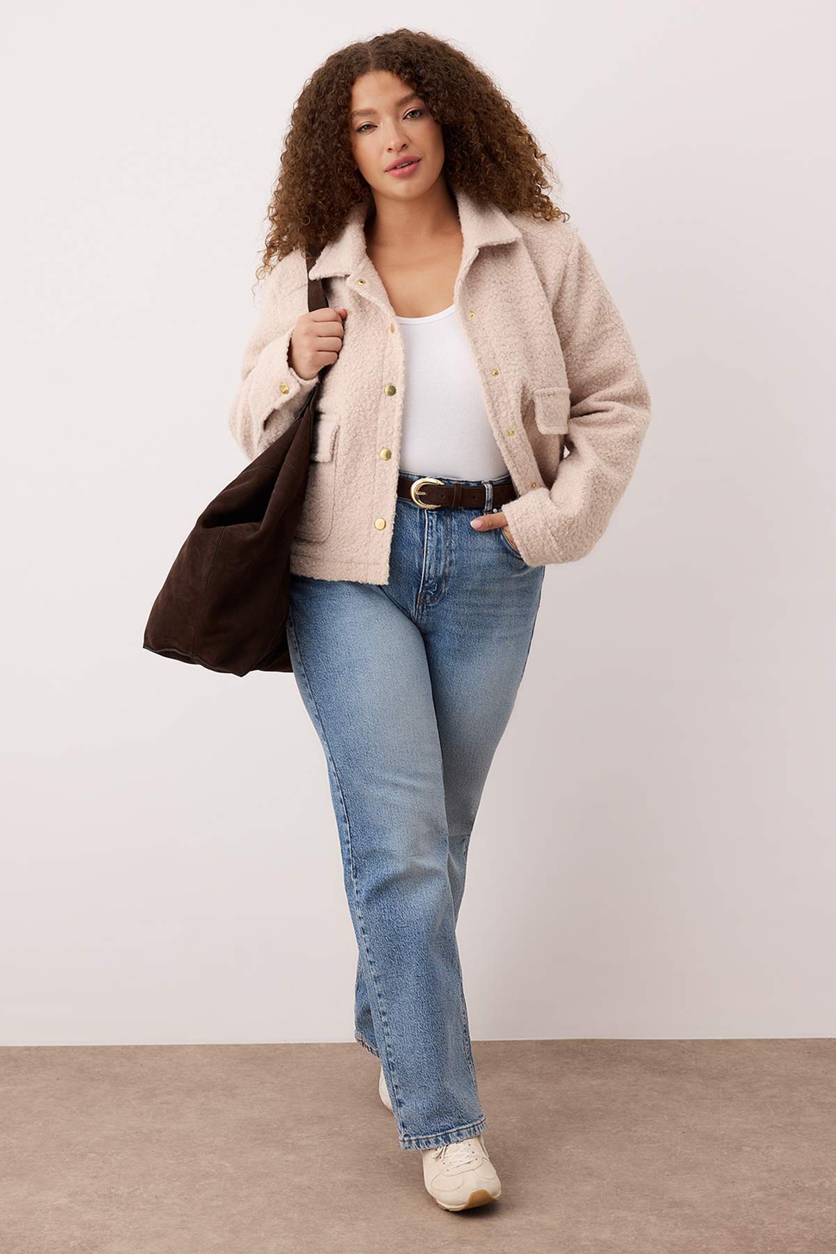 Trendyolmilla  More Sustainable Mavi Yüksek Bel Comfort/Orta Esnek Straight Fit Büyük Beden Jeans TBBAW24CJ00045