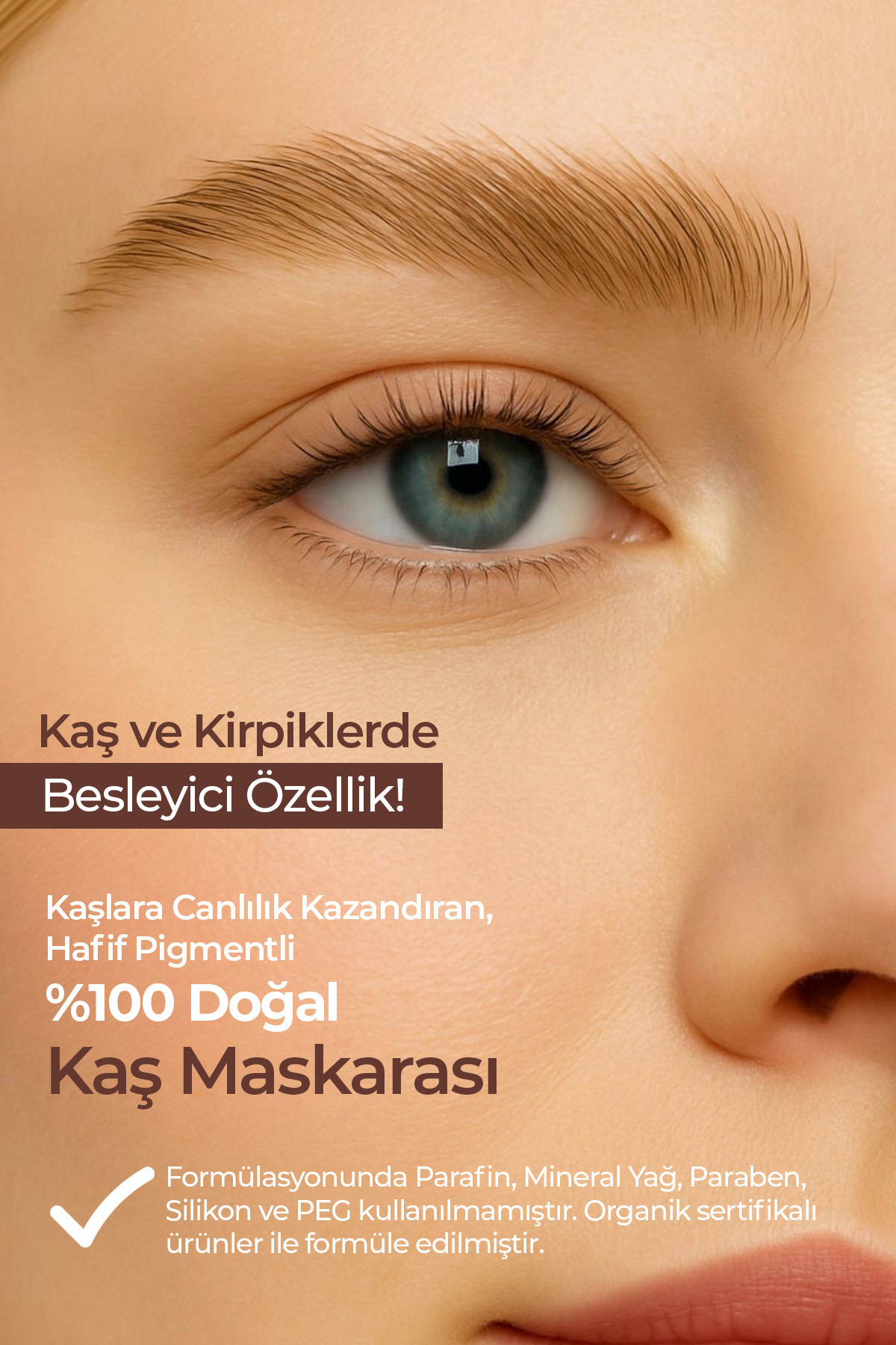 %100 Doğal Kaş Maskarası & Kaş Serumu Besleyici Özellikli - 02 Taupe Brown Açık Kahve — قهوه‌ای 66364895 — تصویر 5 از 7