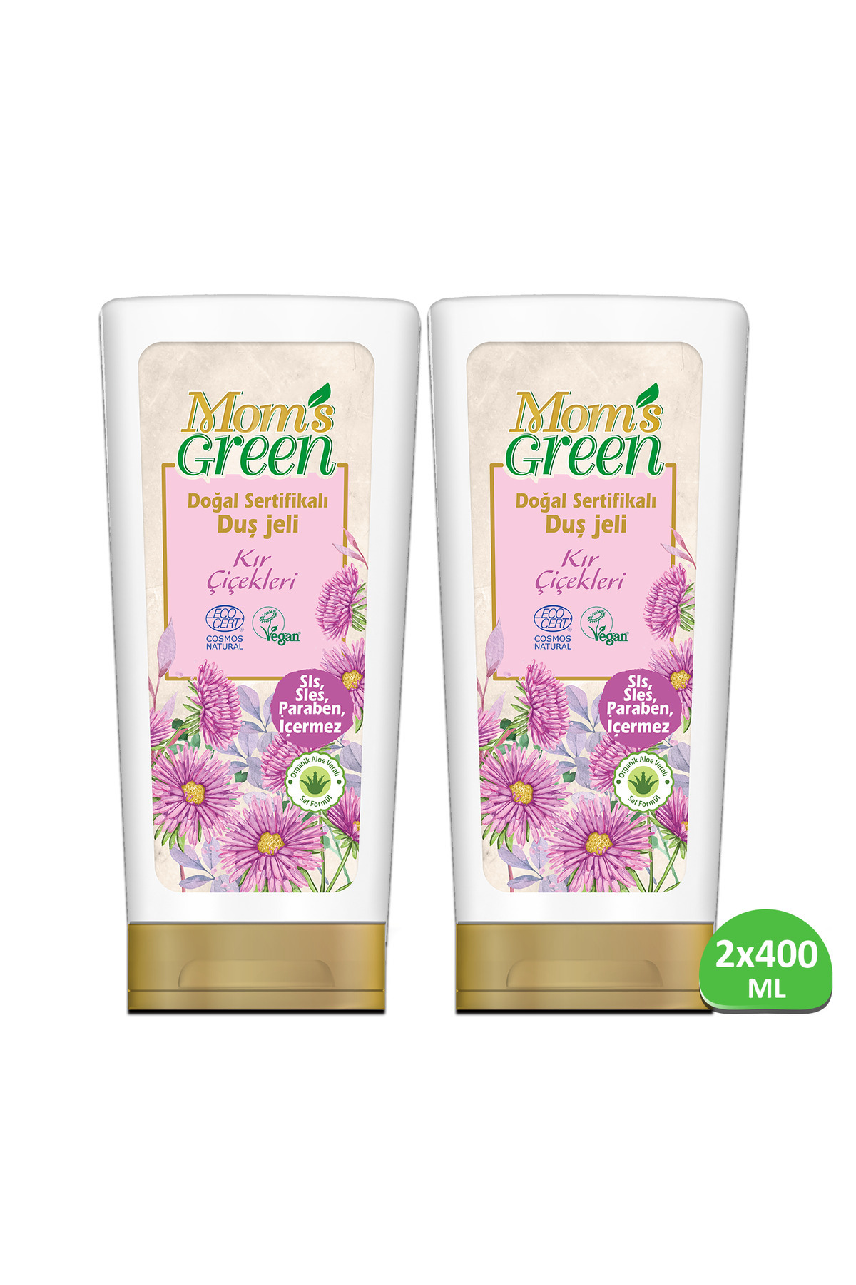 Mom's Green 2 Li Set Doğal Sertifikalı Duş Jeli - Kır Çiçekleri 400 +400ml