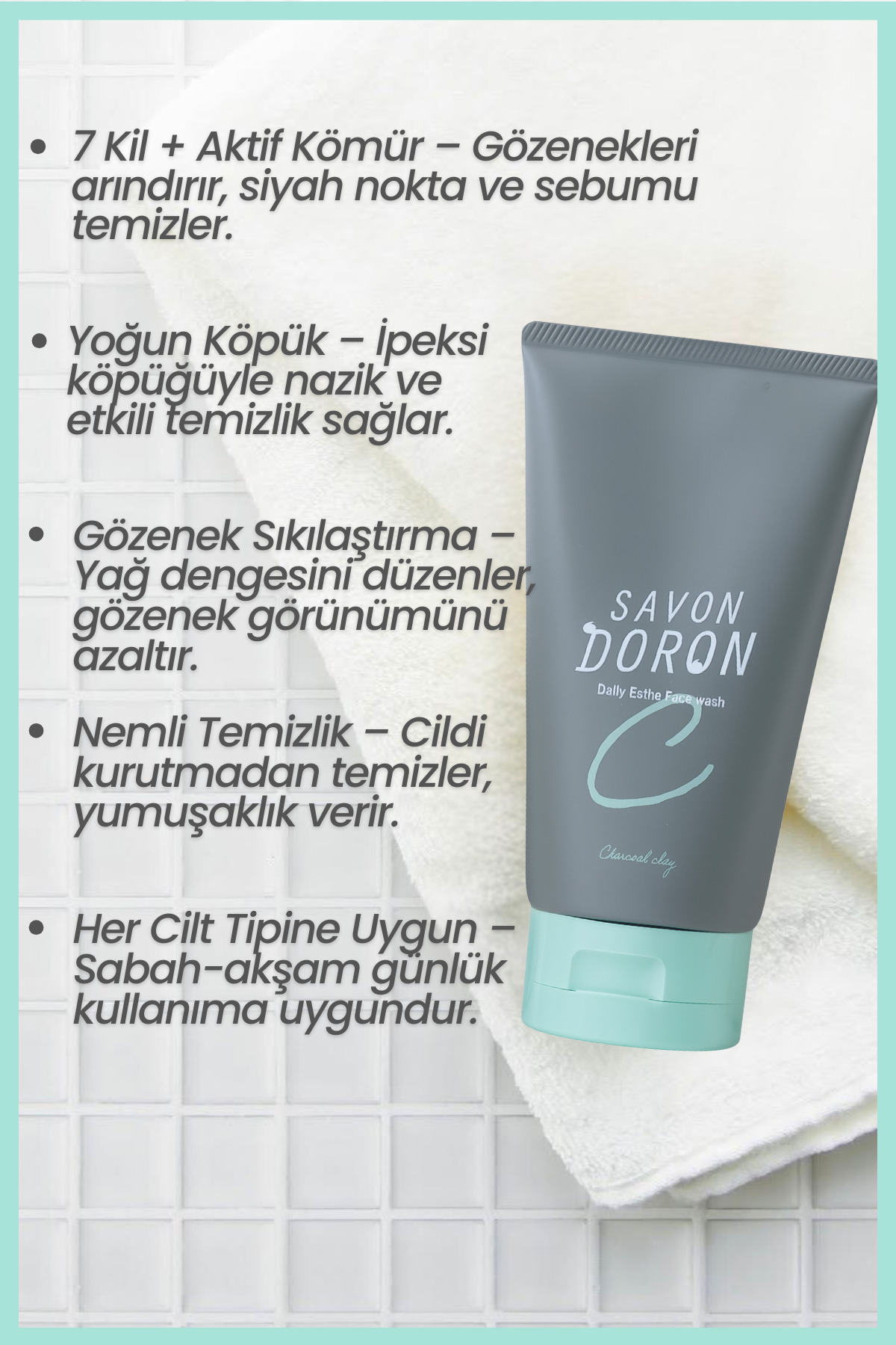 Savon Doron Arındırıcı Kil & Kömür Özlü Siyah Nokta & Sebum Temizleyici Yüz Yıkama Jeli — CR310421 — تصویر 2 از 6