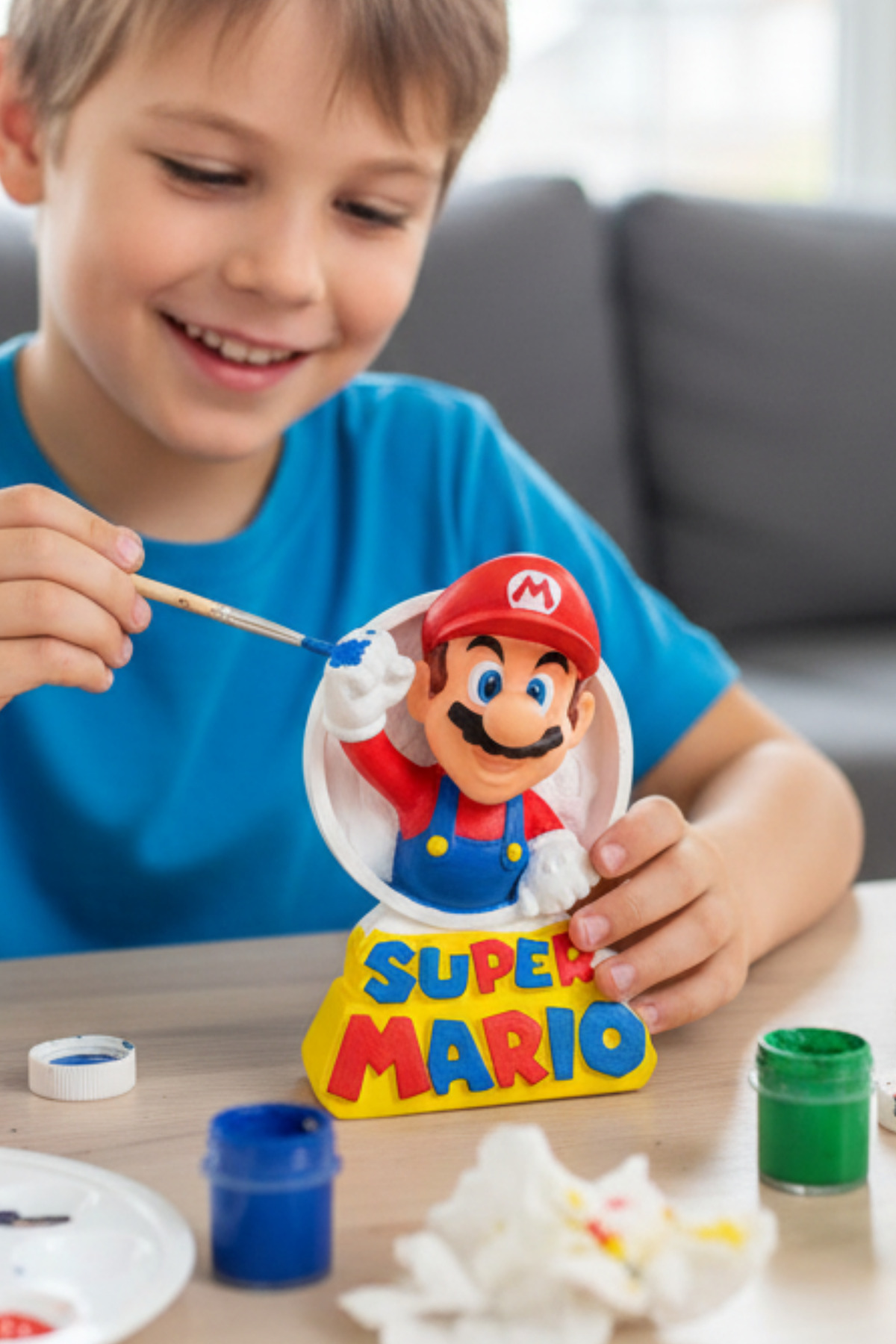 ست نقاشی سوپر ماریو ۱۵ سانتی‌متری از بتن/سنگ/مجسمه/بست – فعالیت نقاشی کودکان