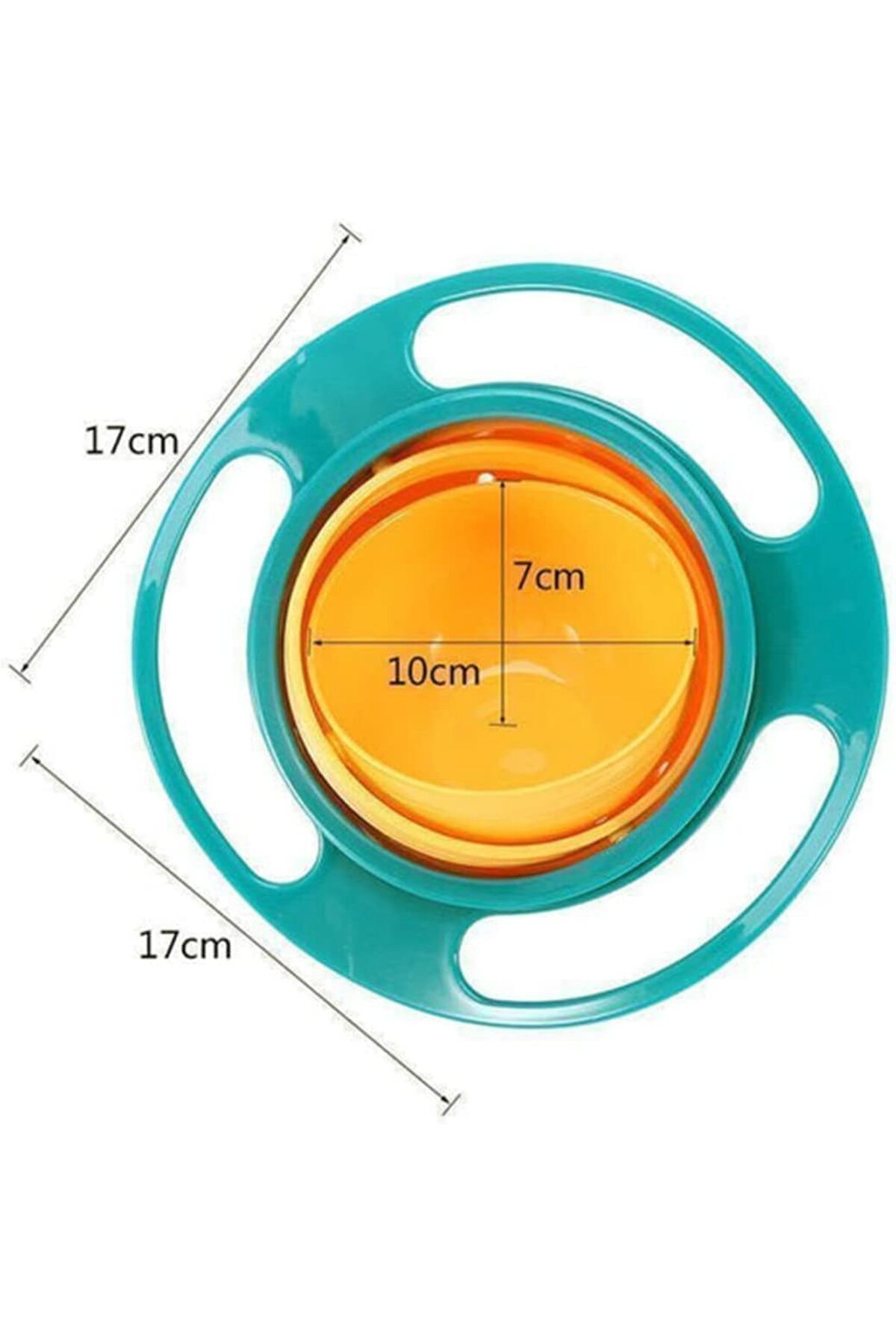 BEYZANA Evrensel 360° Dönen Bebek Dökülmeyen Tabak Mama Tabağı fotoğrafı 4 (önizleme)